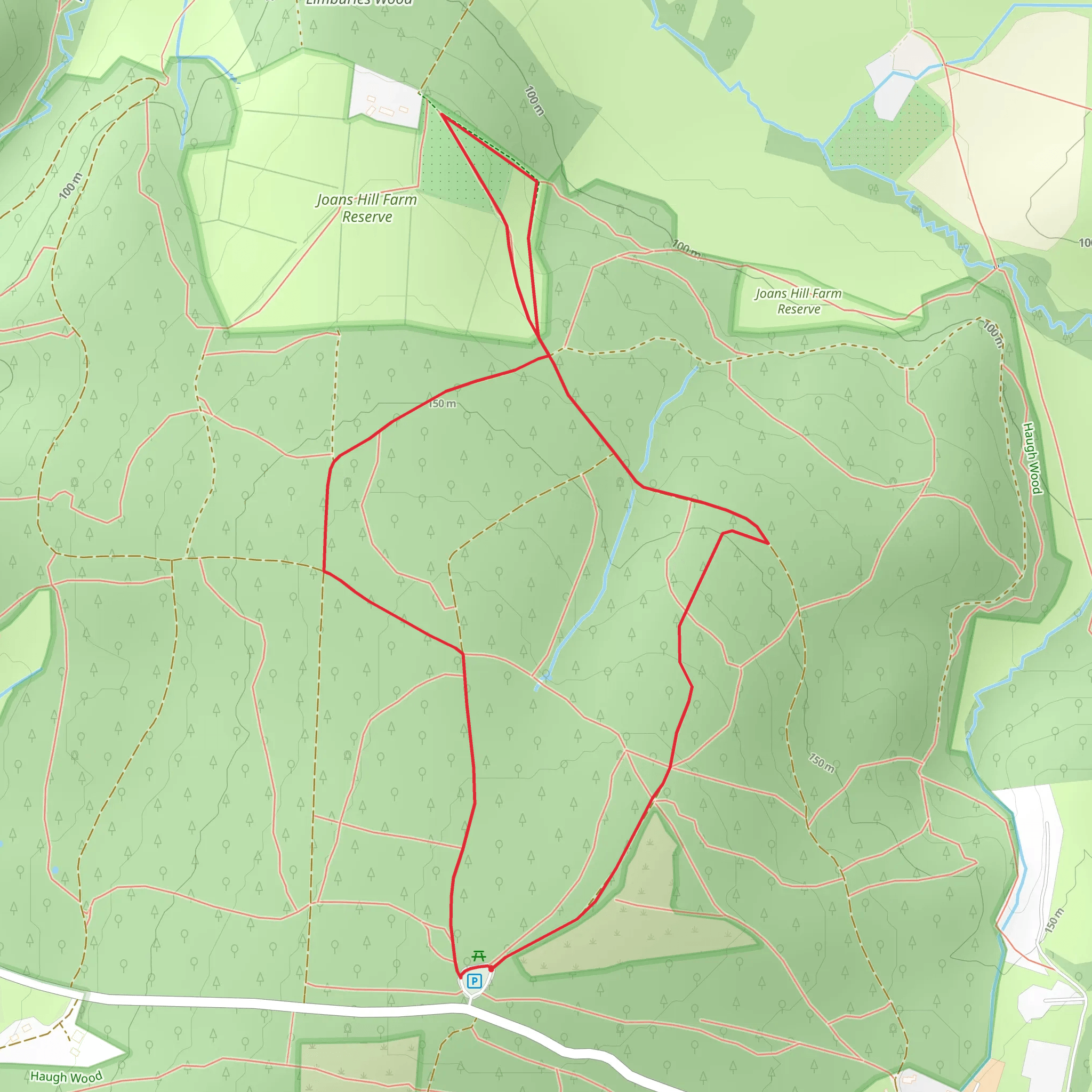 Haugh Wood Short Loop mobile static map