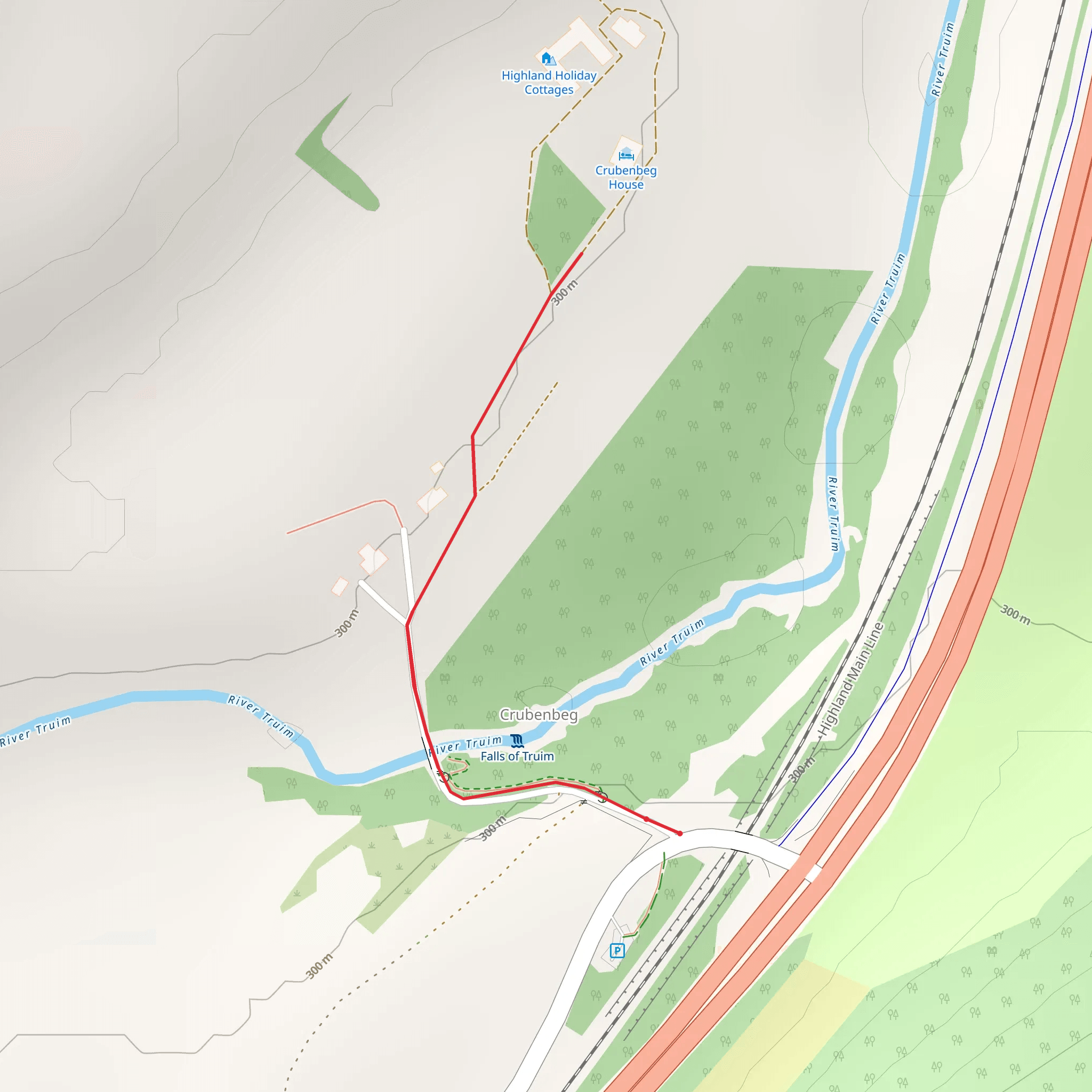 Laggan Path - Falls of Truim mobile static map