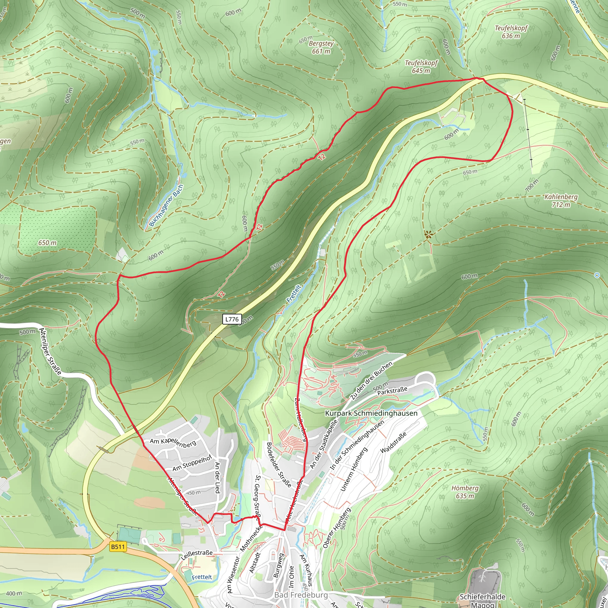 Kleins Wiese Rundweg and Bad fredeburg Rundweg mobile static map