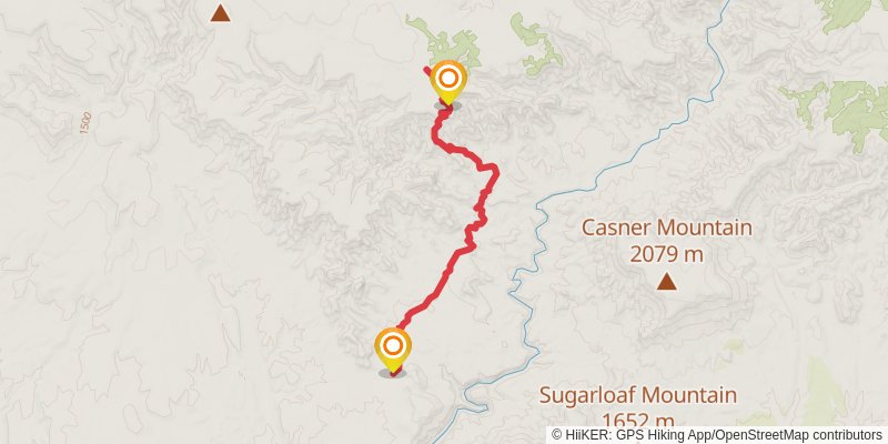 Deadman Pocket Trail via Sycamore Canyon Trail stage 2 Map