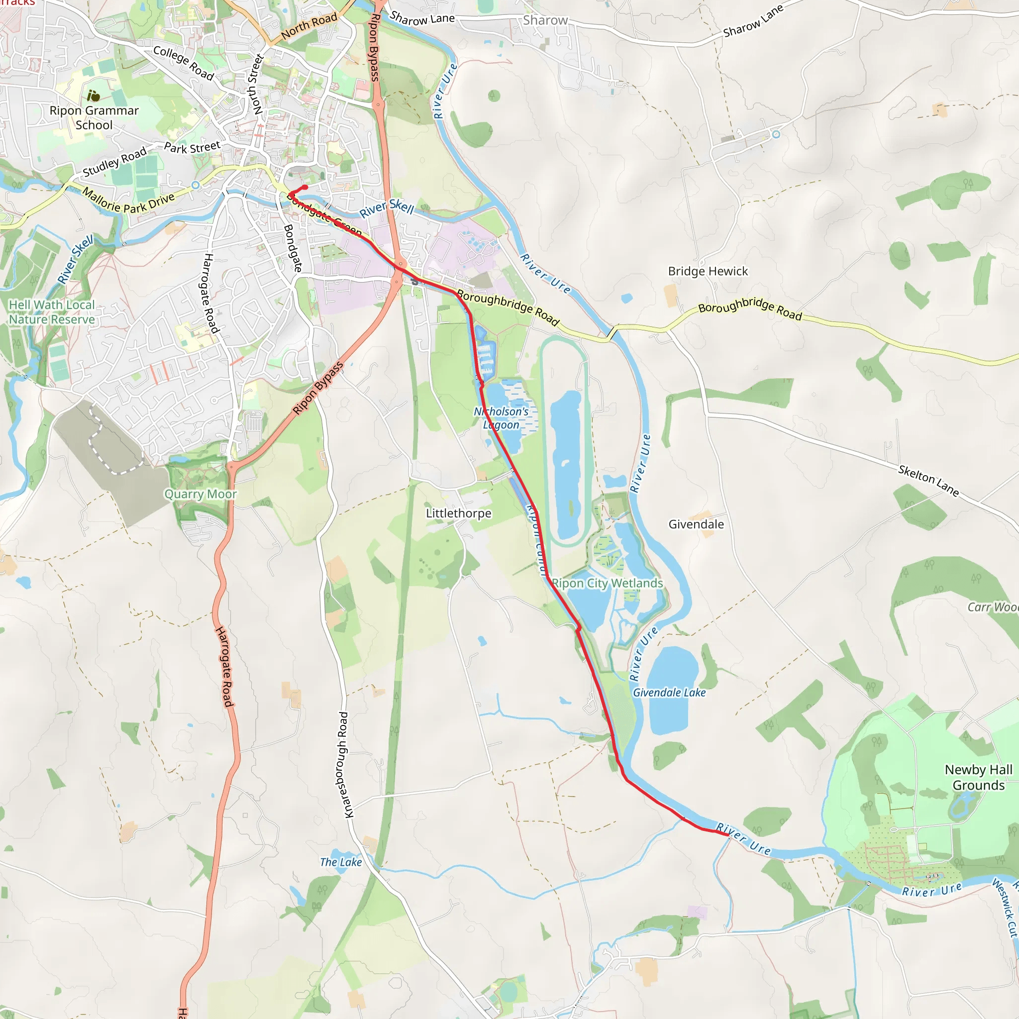 Ripon Canal Walk mobile static map