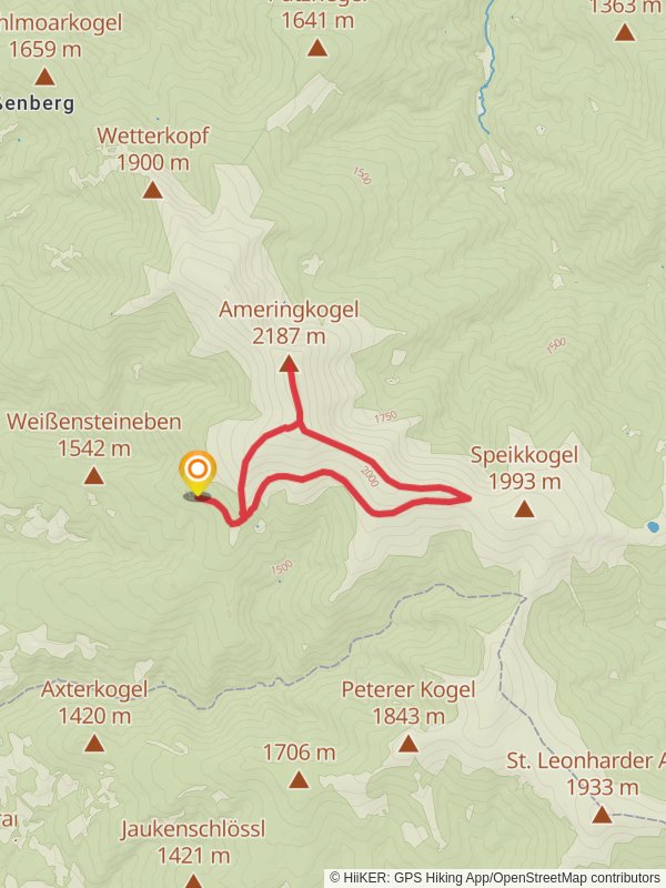 Weißensteinhütte, Ameringkogel and Hofalmkogel Mountain Loop mobile static map