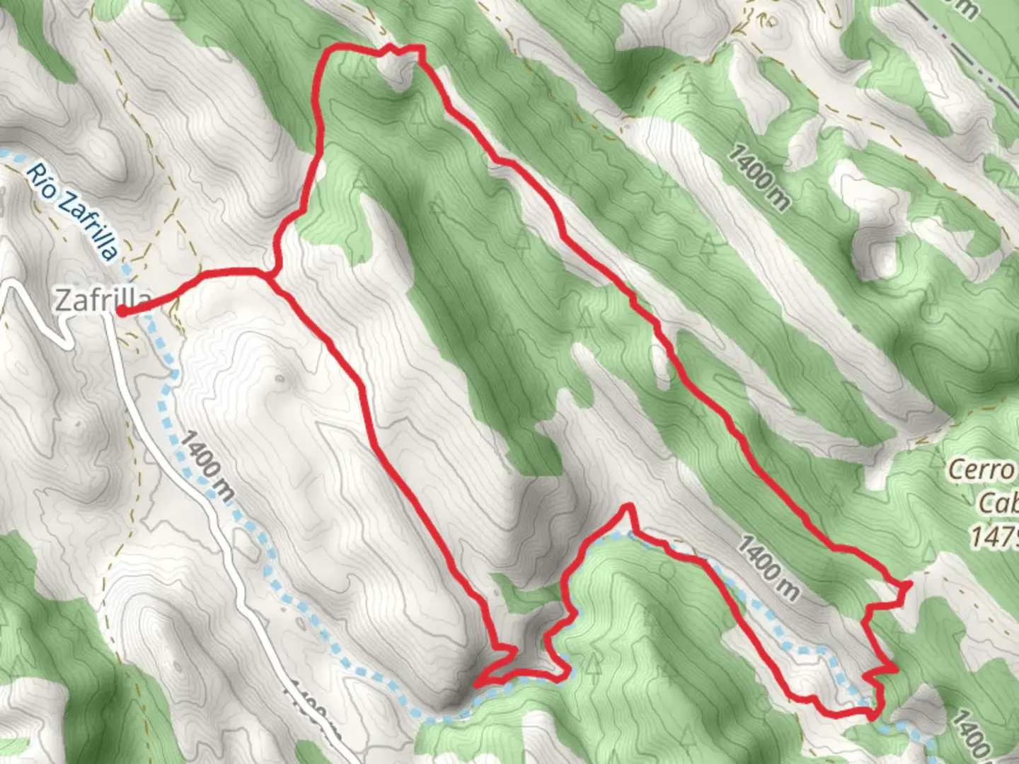 An image depicting the trail Fuente del Tejo Trail PR CU 16 and its surrounding area.