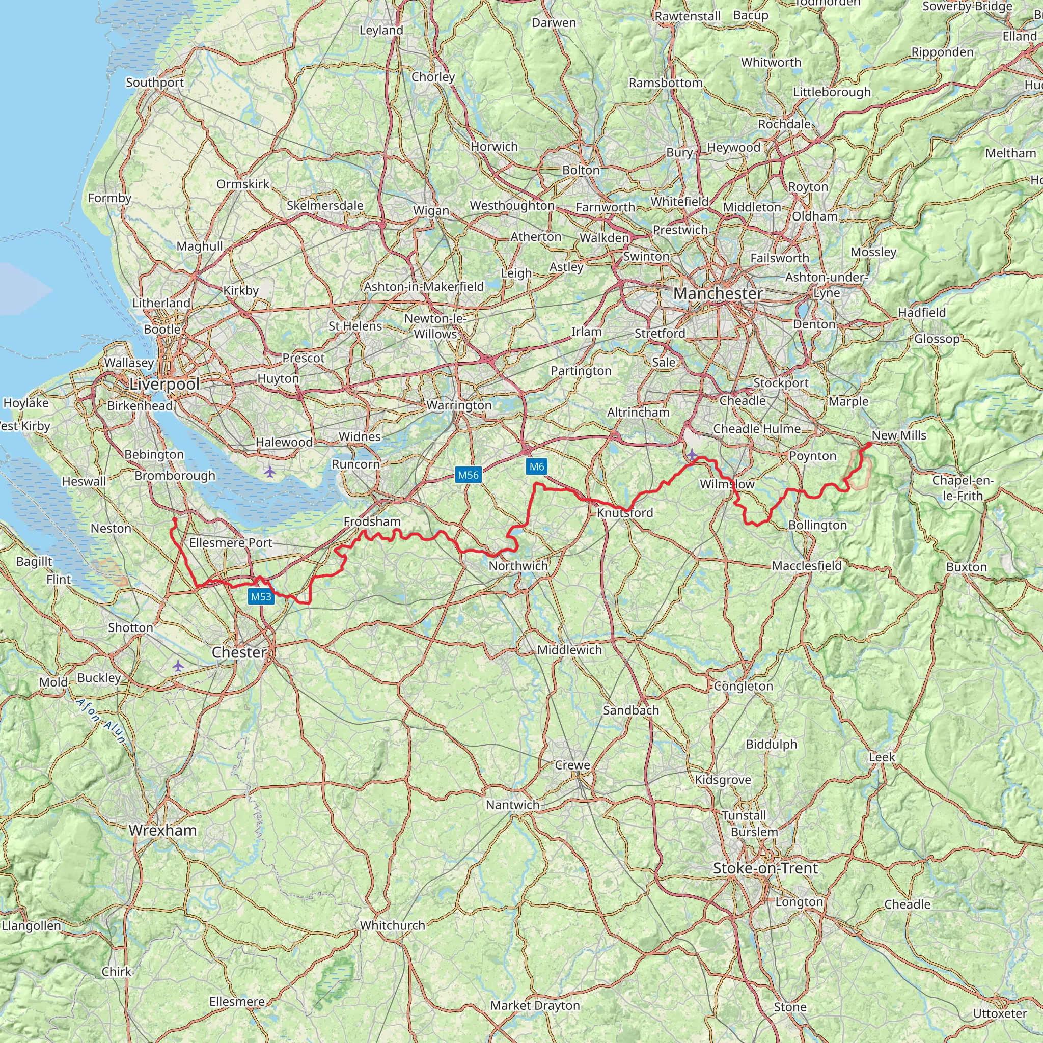 North Cheshire Way mobile static map
