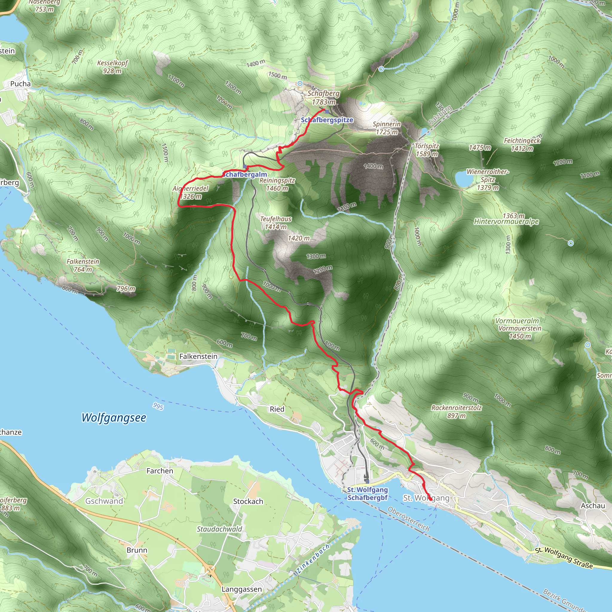 Schafberg via Dorneralm mobile static map