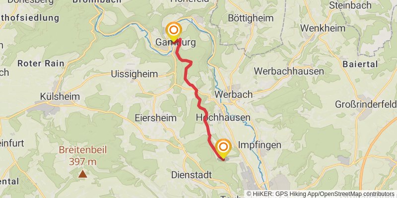 Jakobsweg Main-Taubertal alt 3 Map