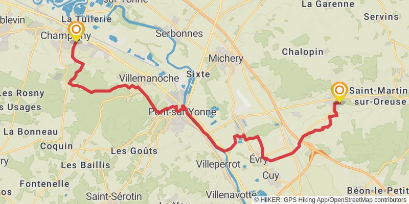 GR 2 - Sentier de la Seine stage 13 Map