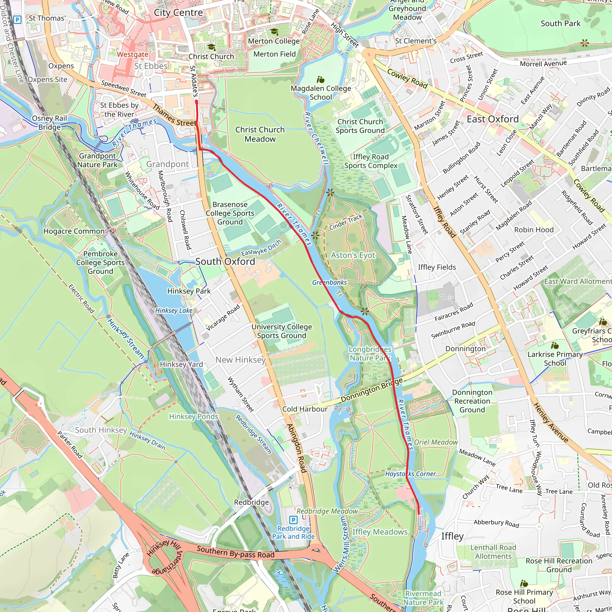 Iffley Lock Walk - Oxford mobile static map