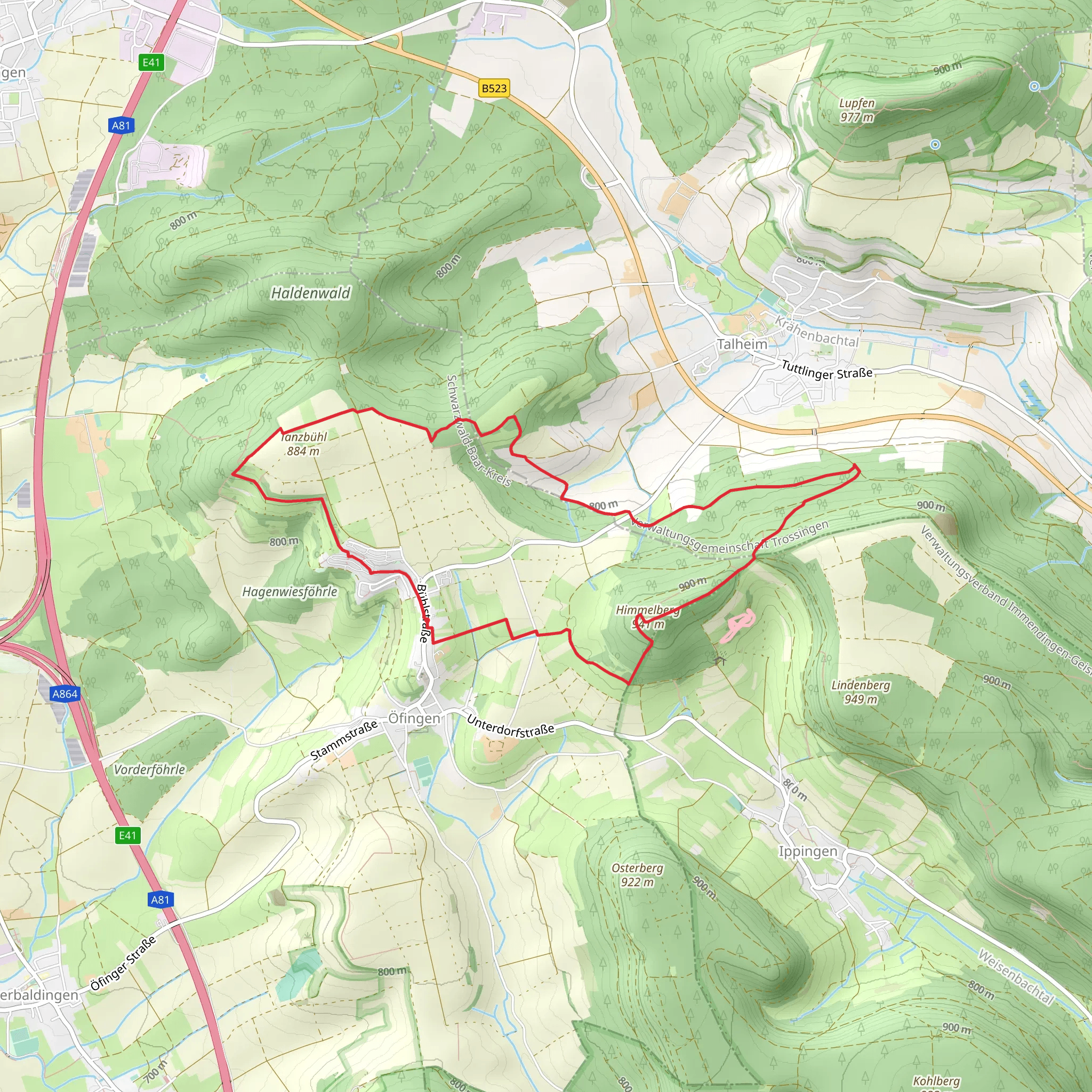 Himmelberg Loop via Lindensteige mobile static map