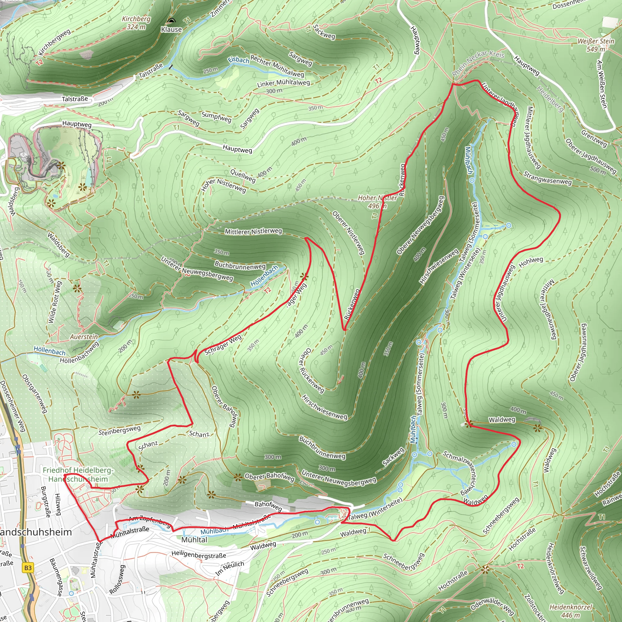 Hoher Nistler Loop via Waldweg mobile static map