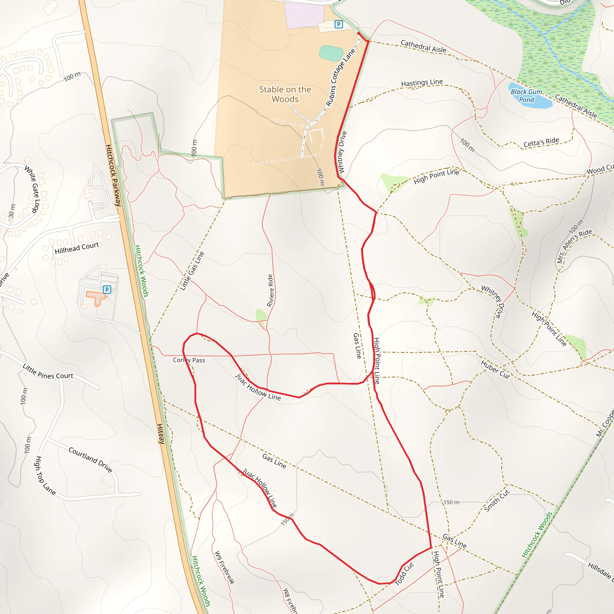 High Point and Juac Hollow Line Loop mobile static map