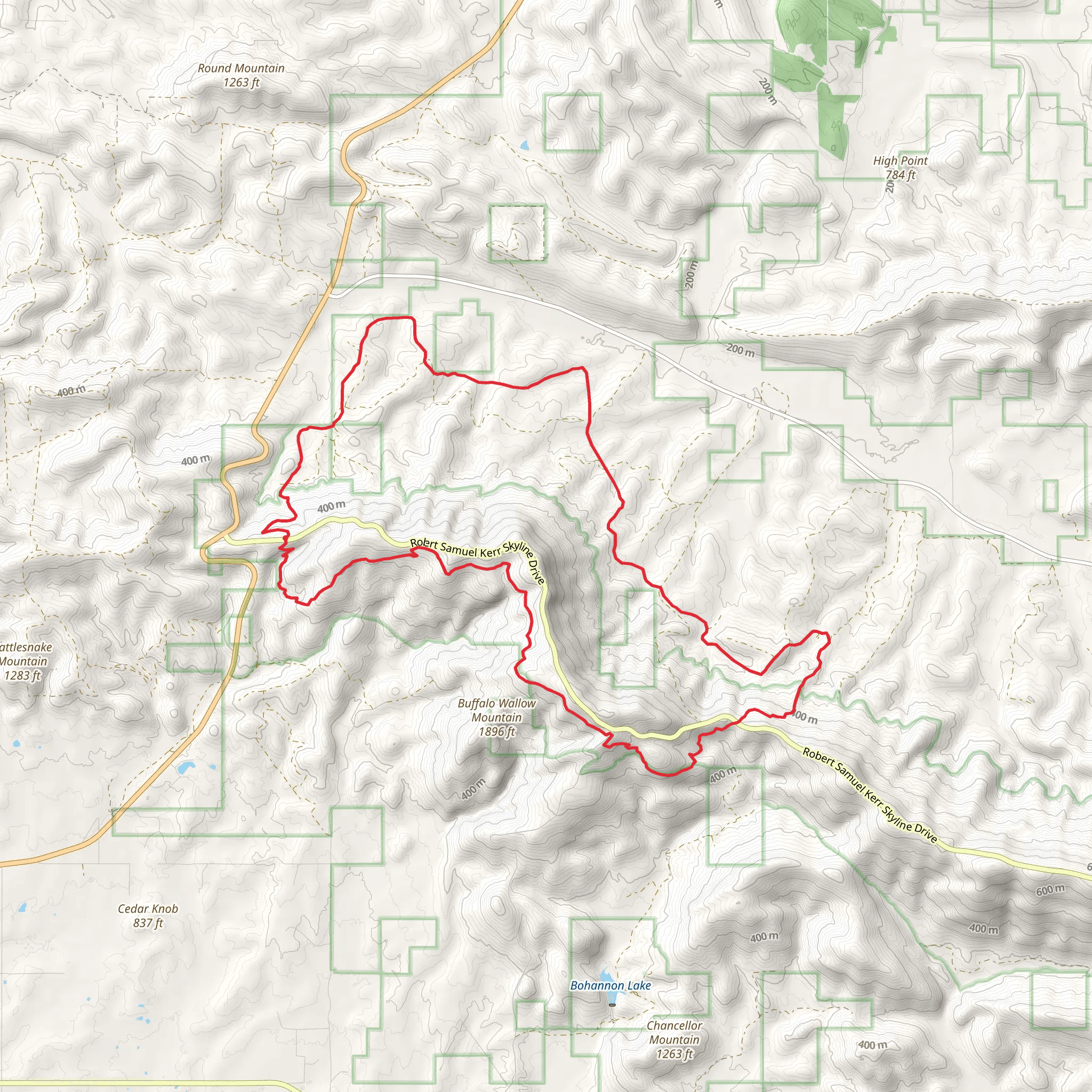 Boardstand Trail and Old Military Road Loop Trail mobile static map
