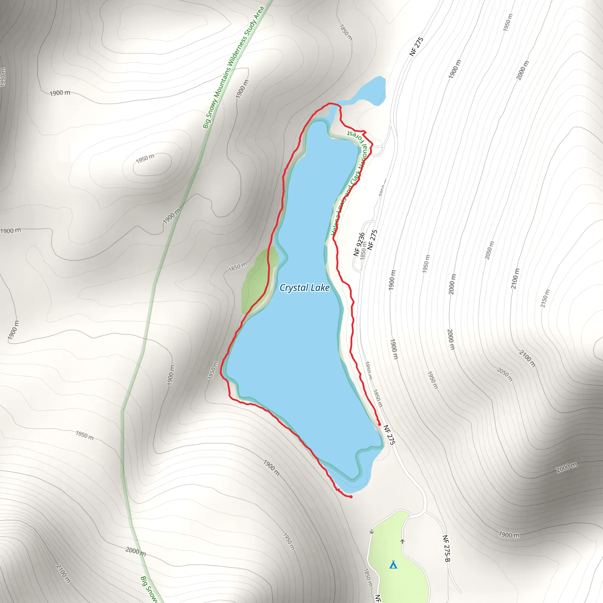Crystal Lake Loop Trail mobile static map
