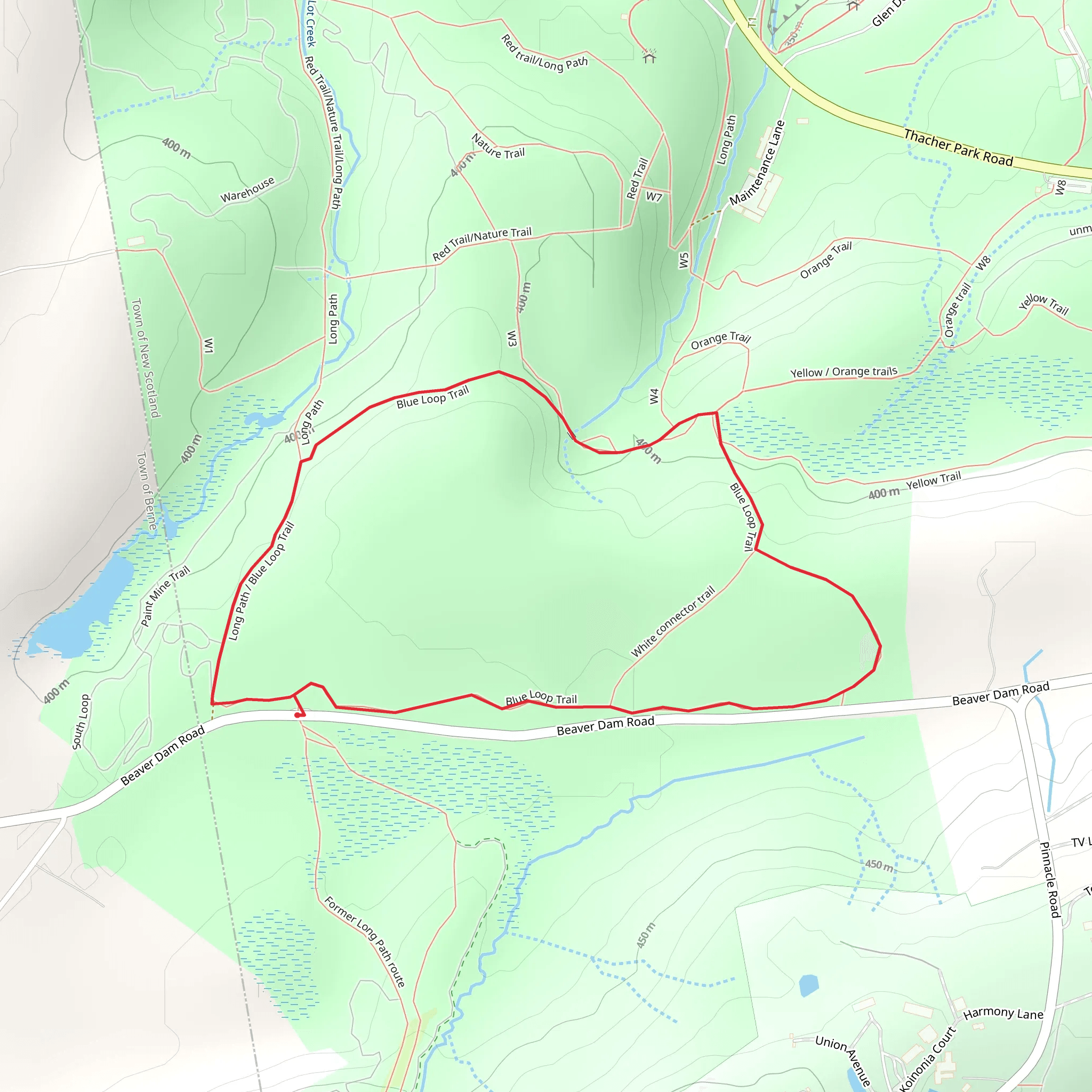 Long Path and Blue Loop Trail mobile static map