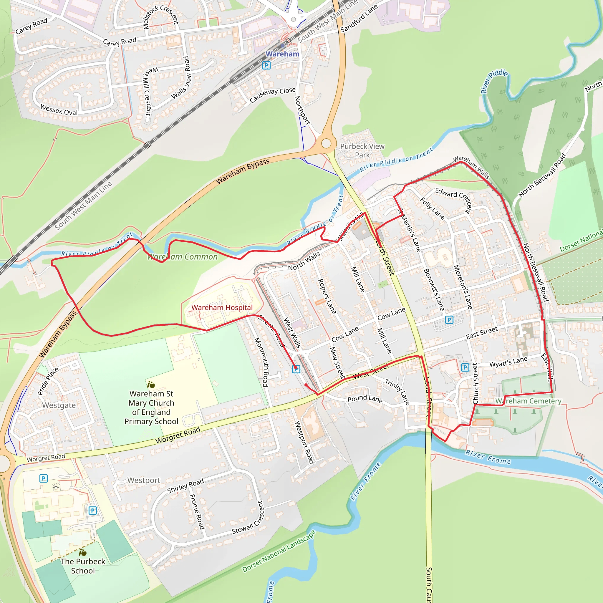 Wareham Common via Purbeck Way mobile static map
