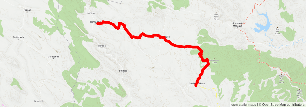 Villarroya de la Sierra - Torrelapaja PR Z 096-b stage 2 Map