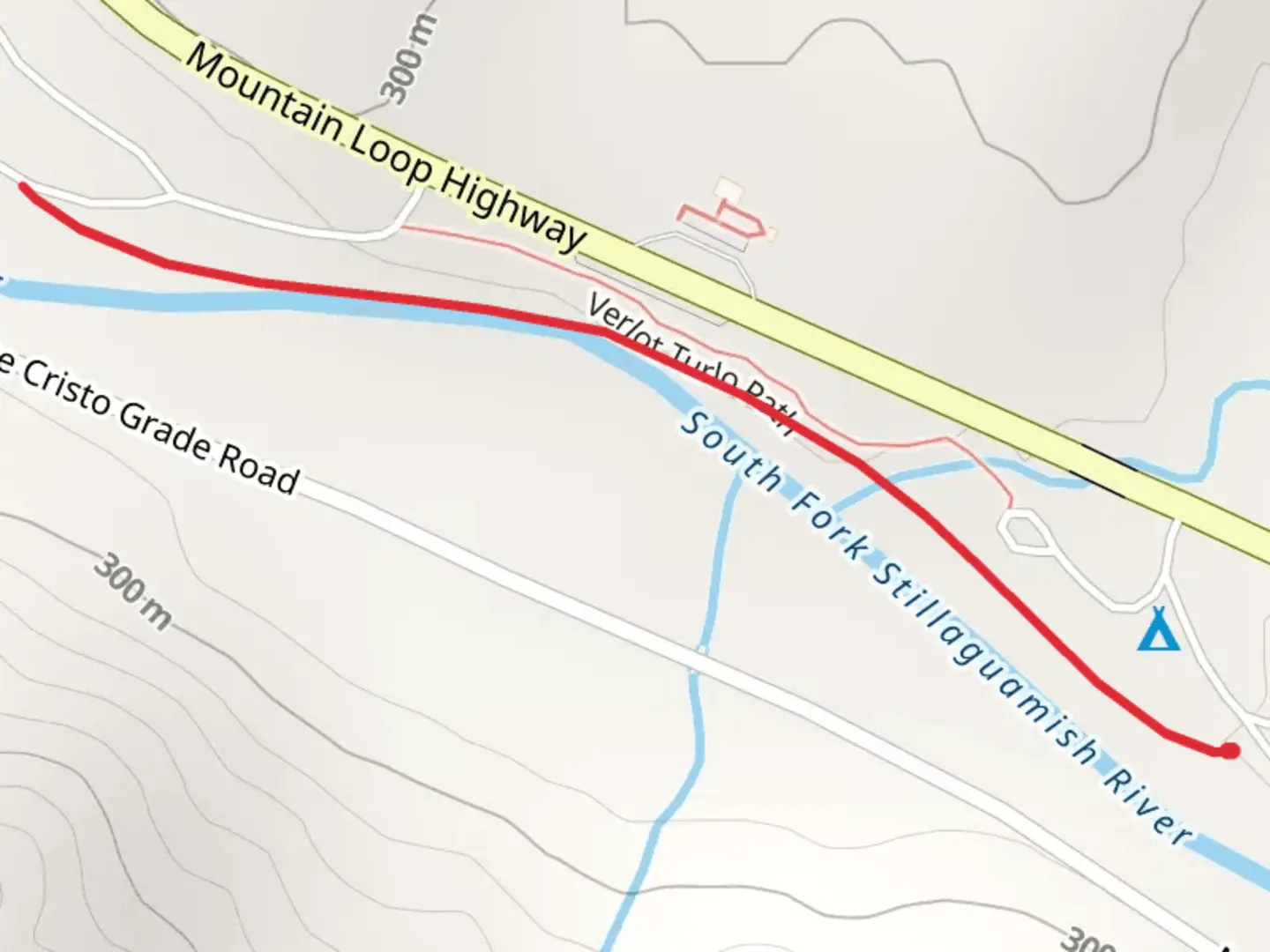 An image depicting the trail Verlot Nature Trail and its surrounding area.