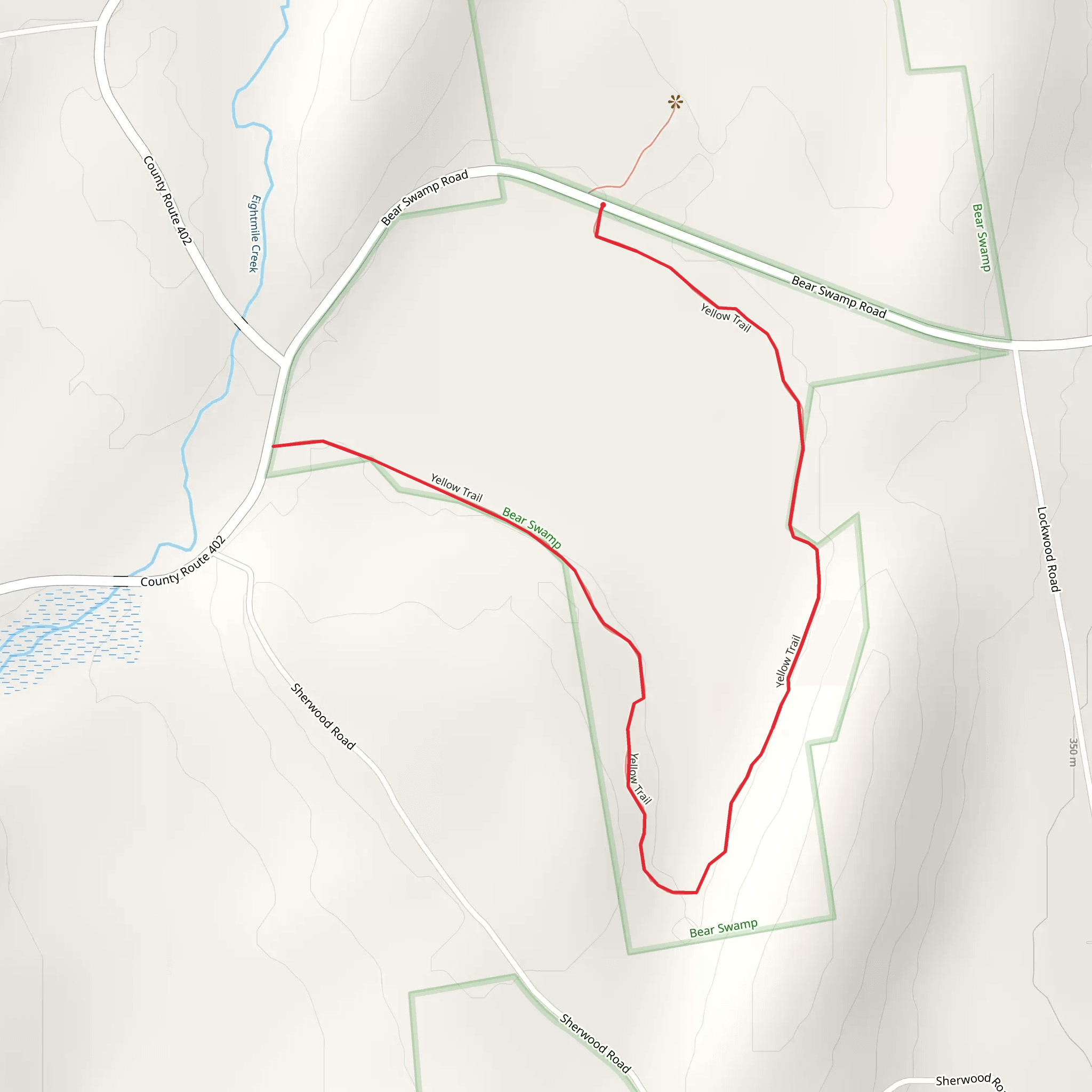 Bear Swamp Road - Yellow Trail mobile static map