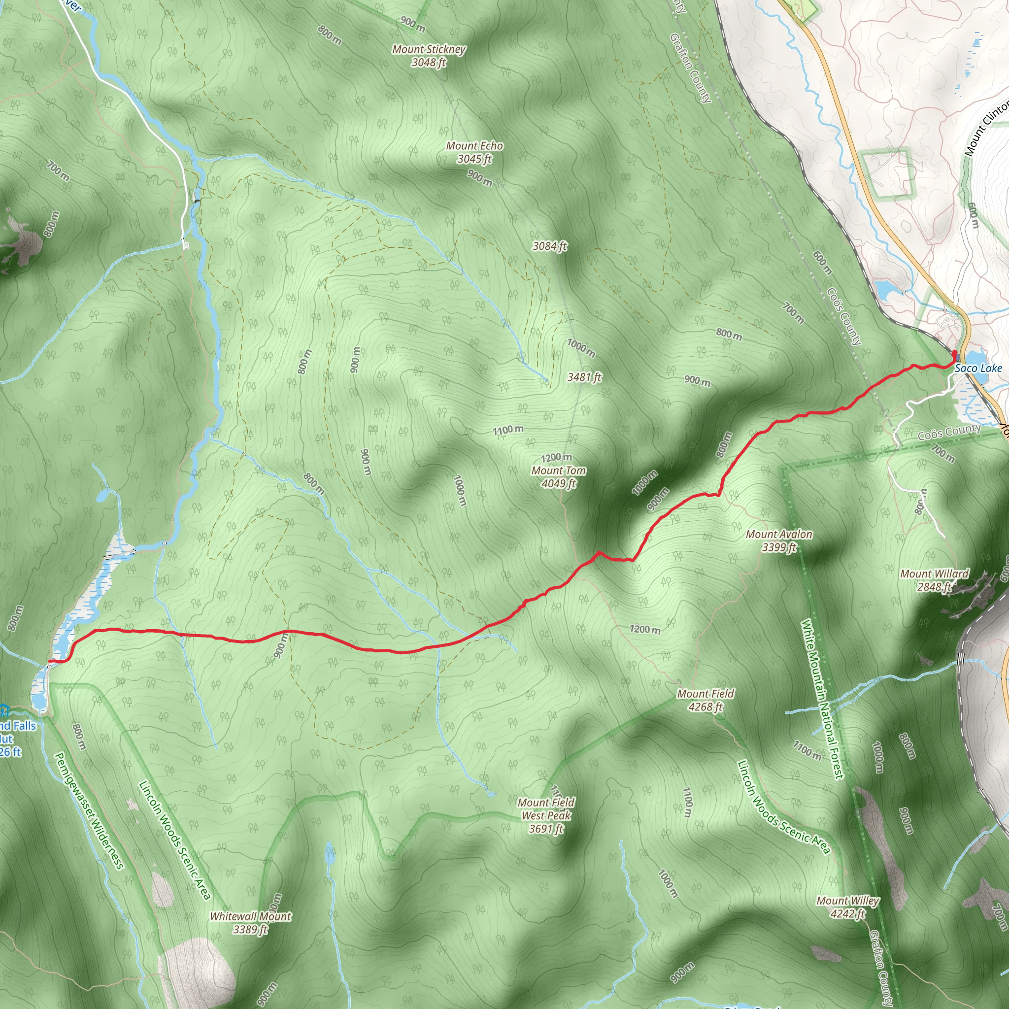 Zealand Pond via Avalon Trail mobile static map