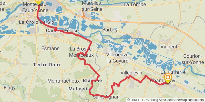 GR 2 - Sentier de la Seine stage 14 Map