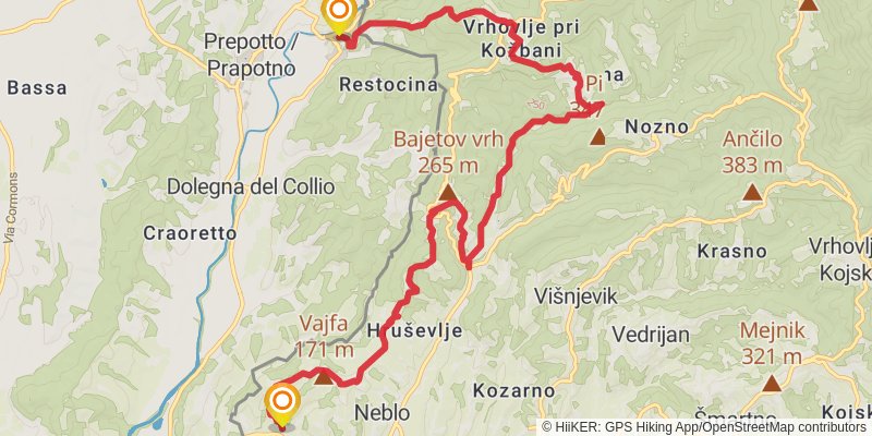 Alpe - Adria Trail stage 32 Map