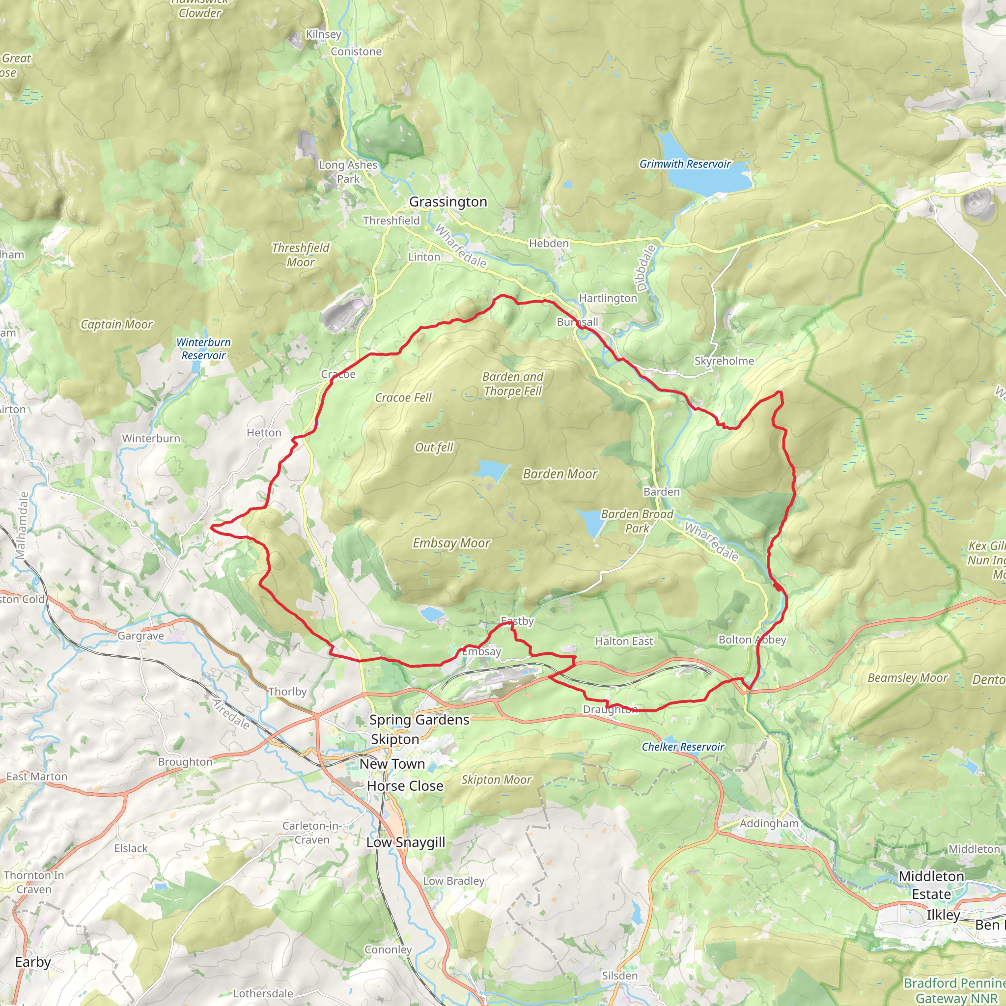 Cavendish Loop from Bolton Bridge mobile static map