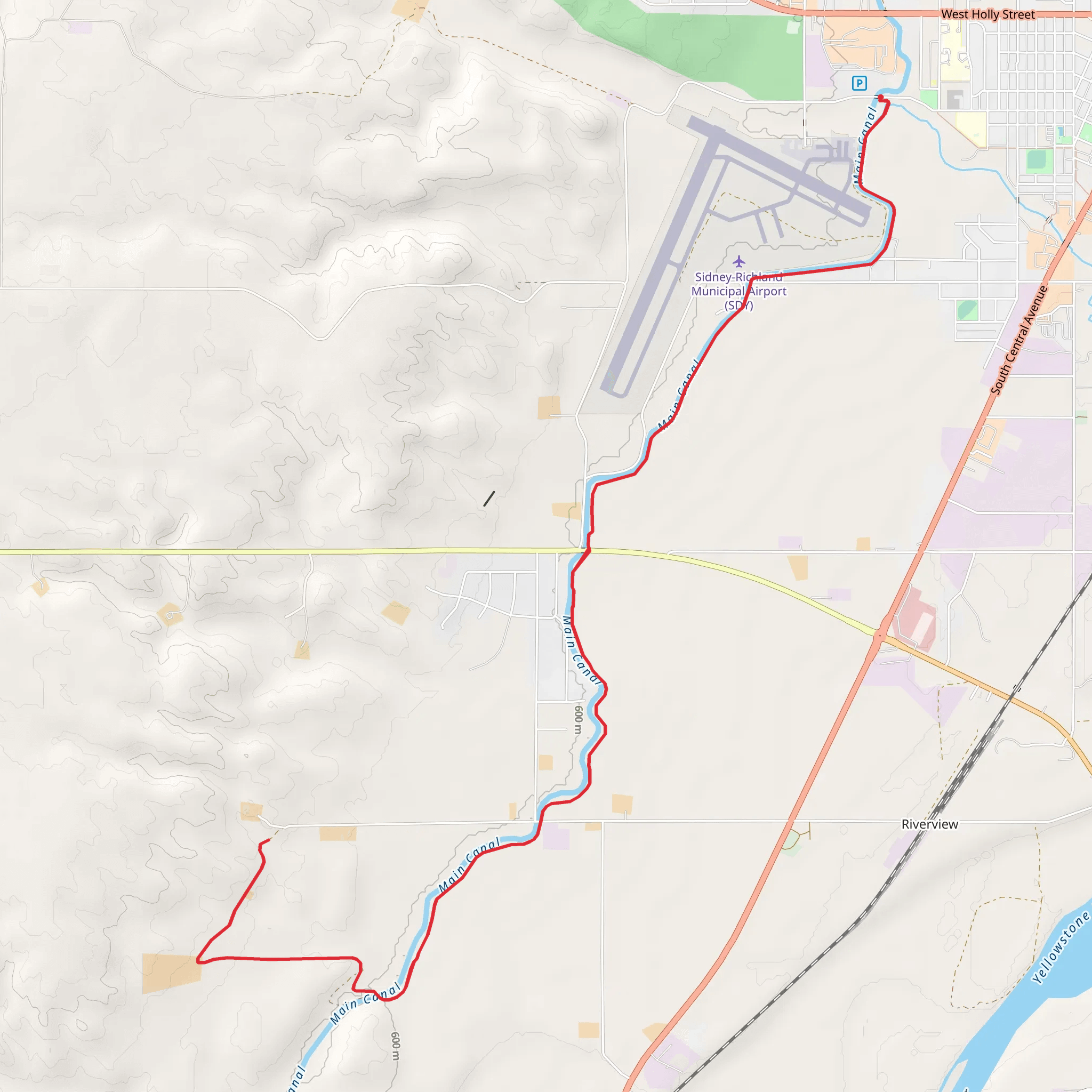 Walk along Main Canal - Sidney-Richard Regional Airport mobile static map