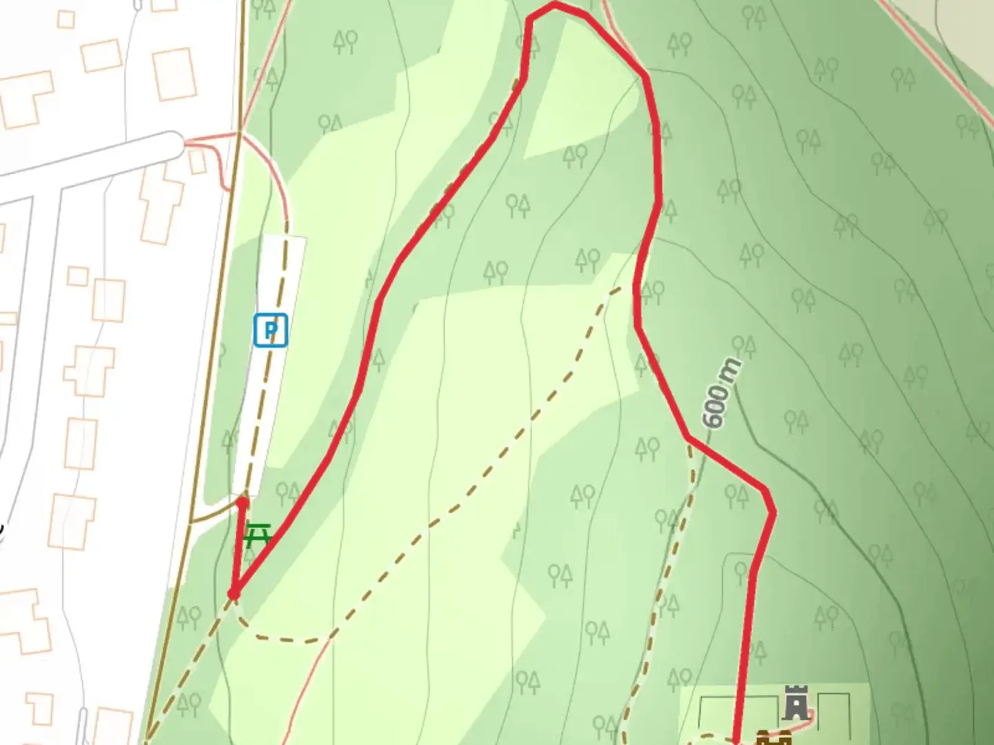 An image depicting the trail Burgruine Velburg Walk and its surrounding area.