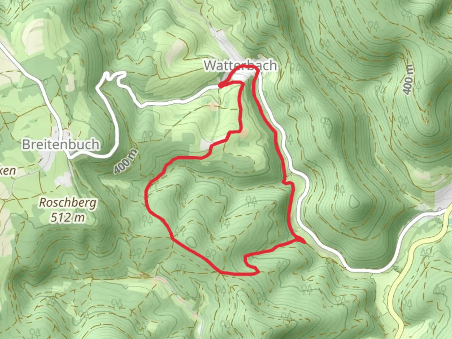 An image depicting the trail Rundwanderweg Watterbach and its surrounding area.