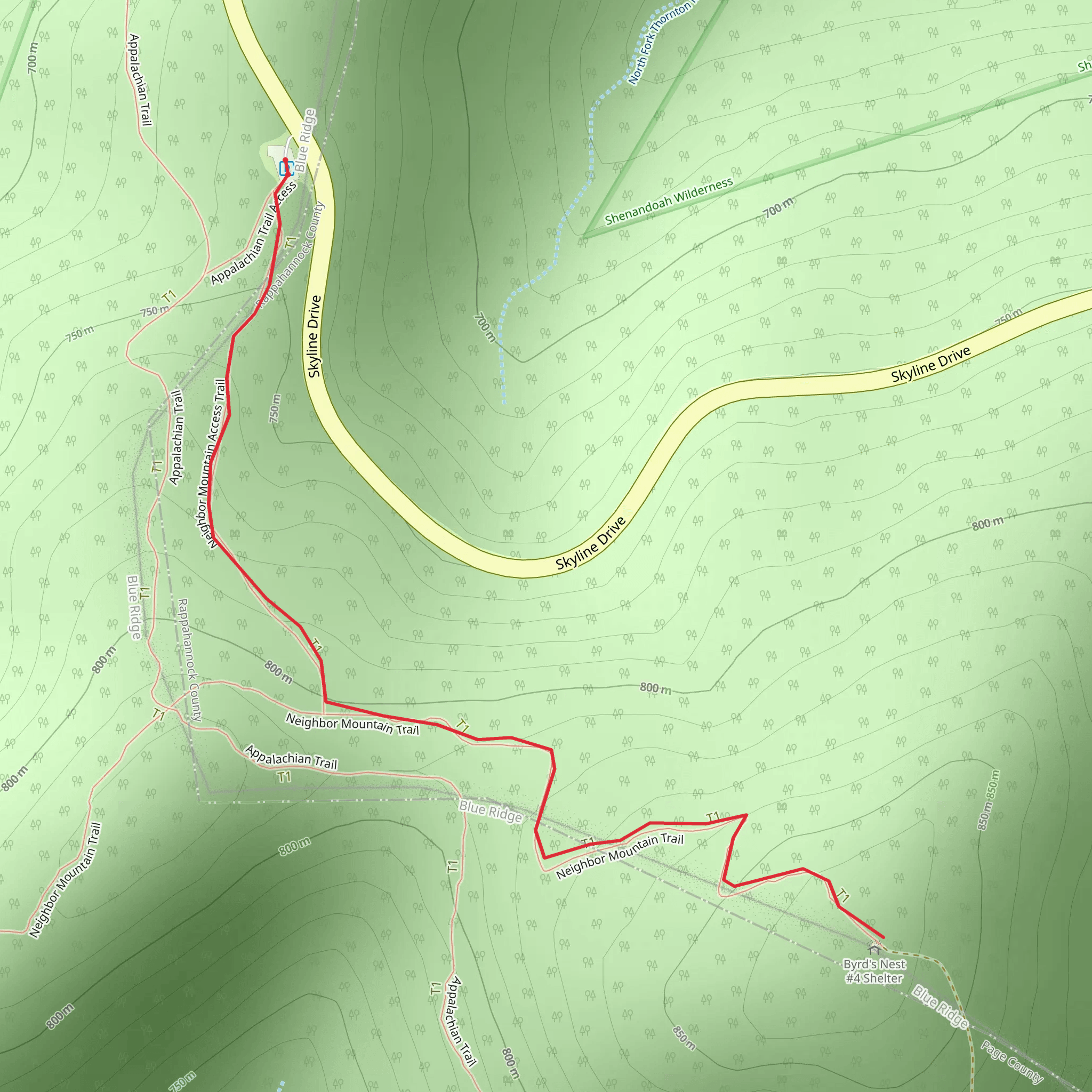 Neighbor Mountain Spur Trail mobile static map