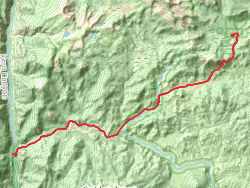 Bullfrog Meadow and Soda Spring via Mulkey Pass Trail mobile static map
