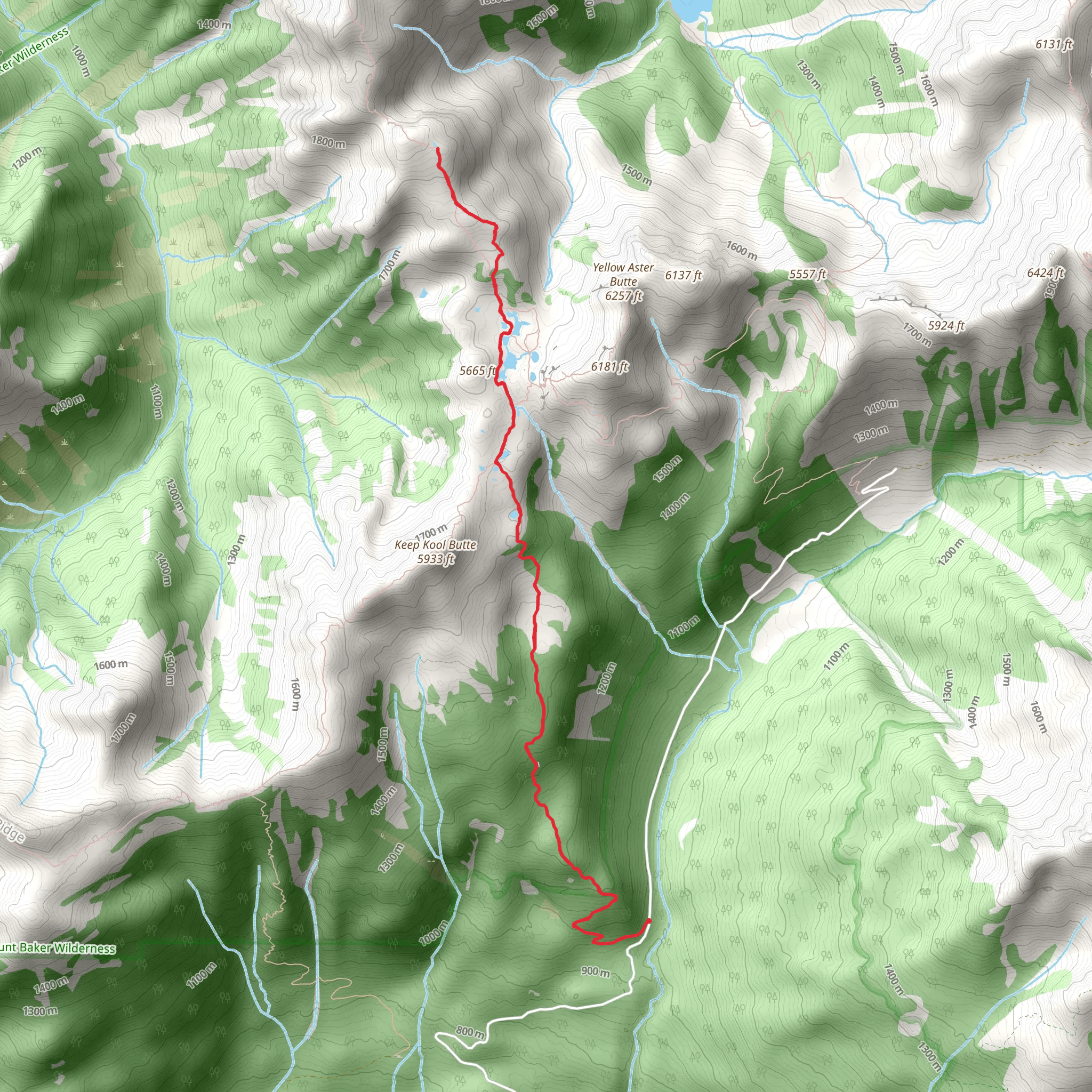 Tomyhoi Peak Trail - Short mobile static map