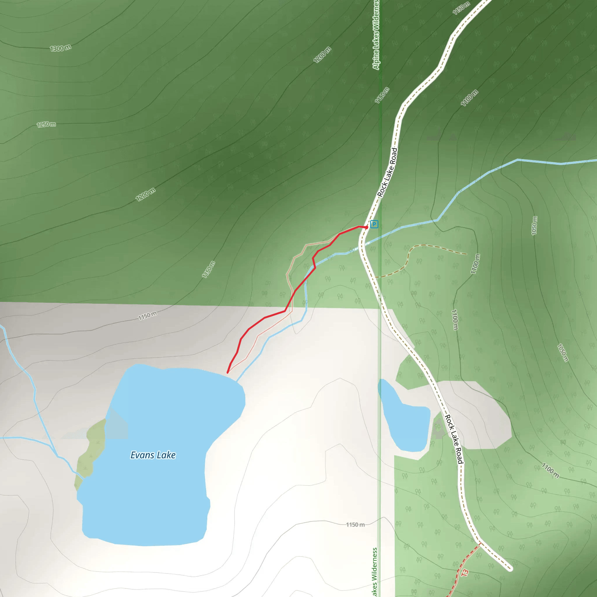 Evans Lake Trail mobile static map