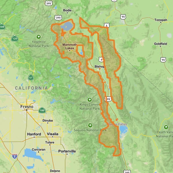 Inyo National Forest mobile static map