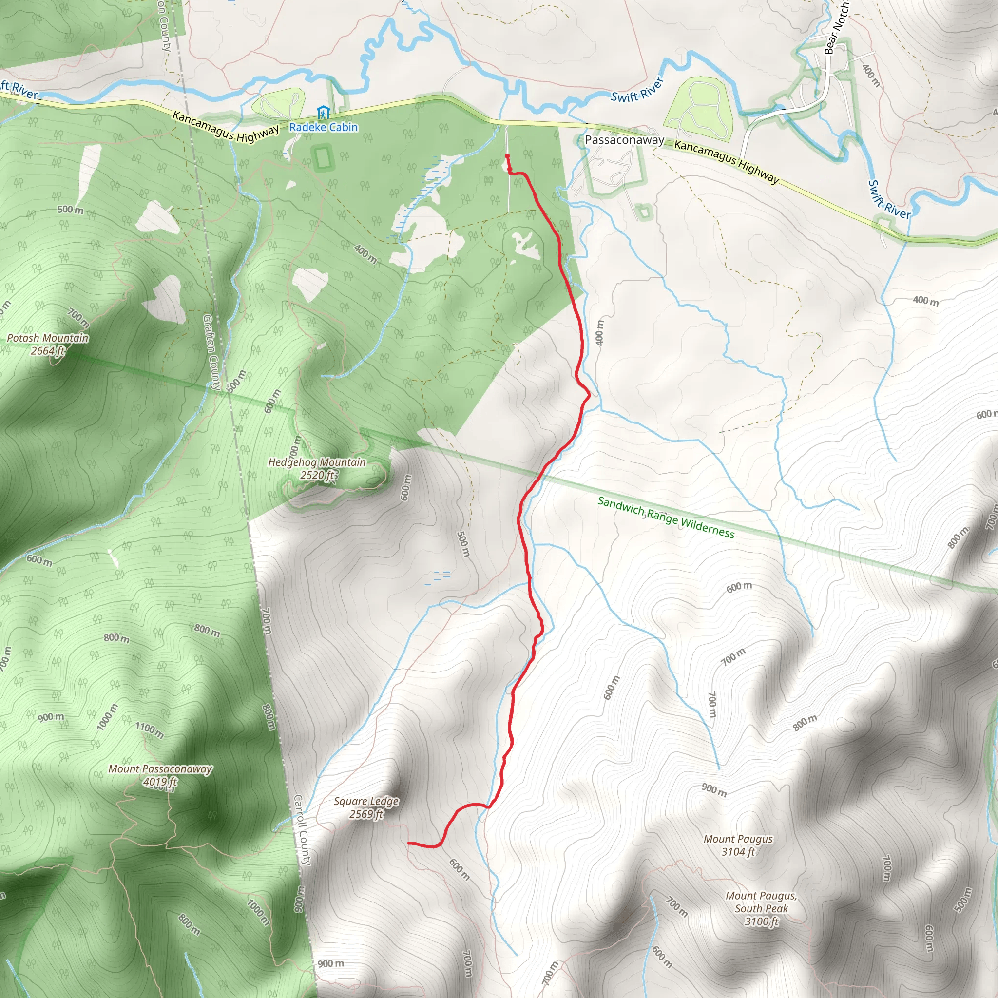 Square Ledge Branch Trail mobile static map