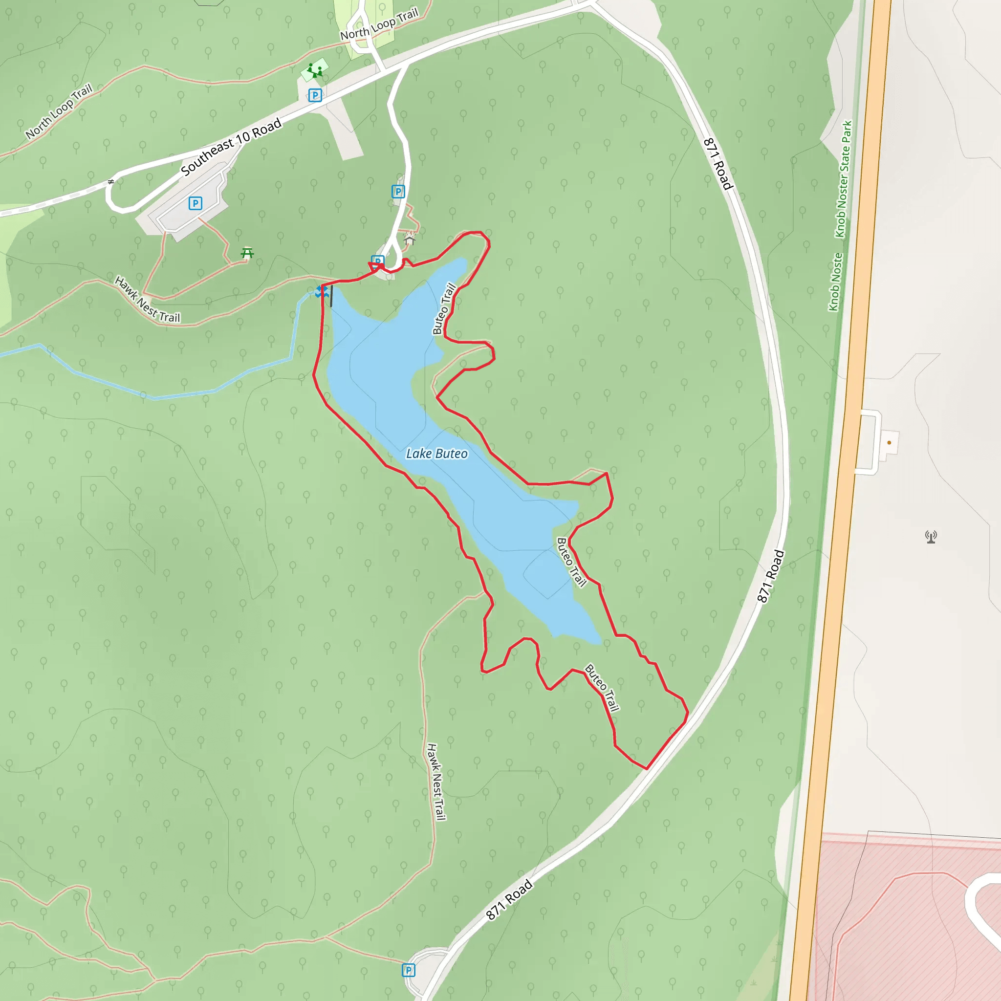 Lake Buteo Loop Trail mobile static map
