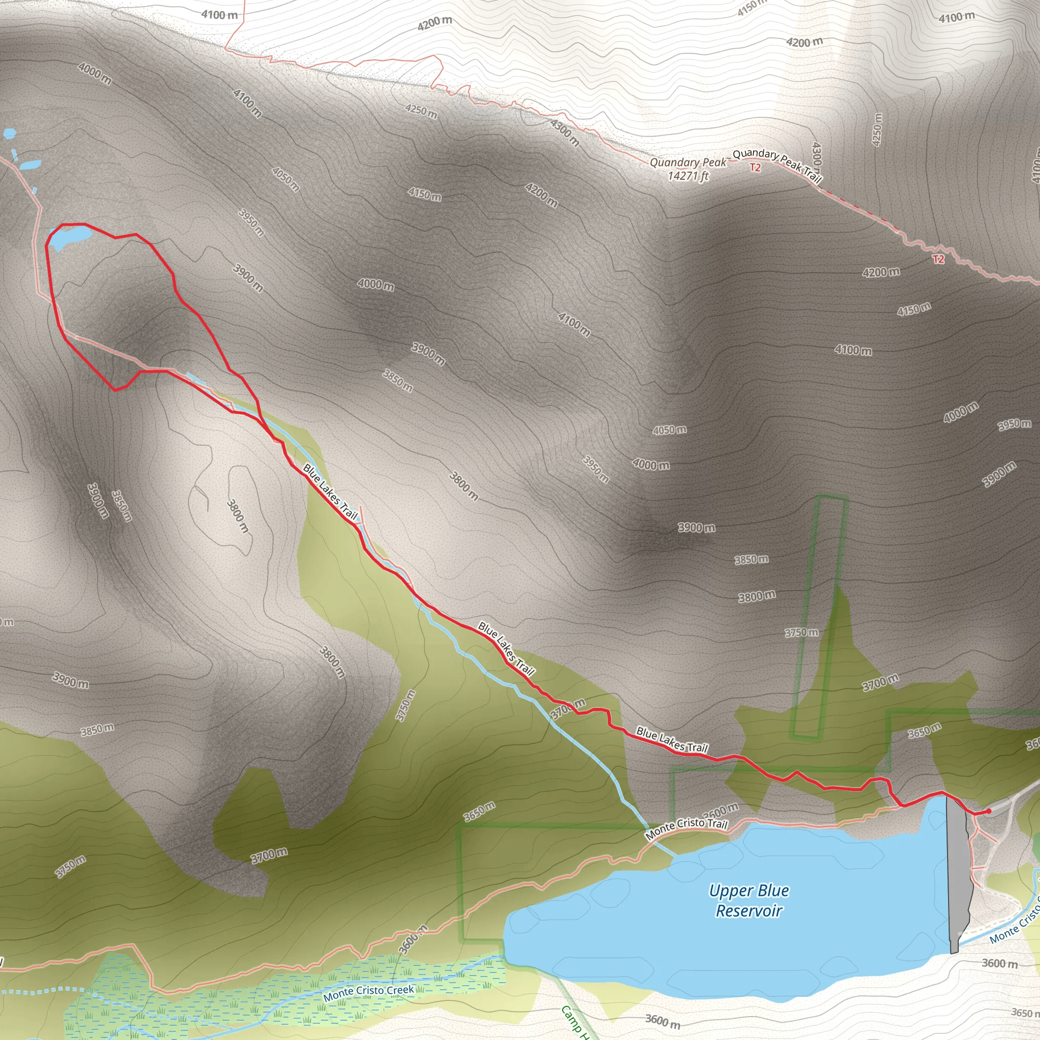 Blue Lakes Trail mobile static map