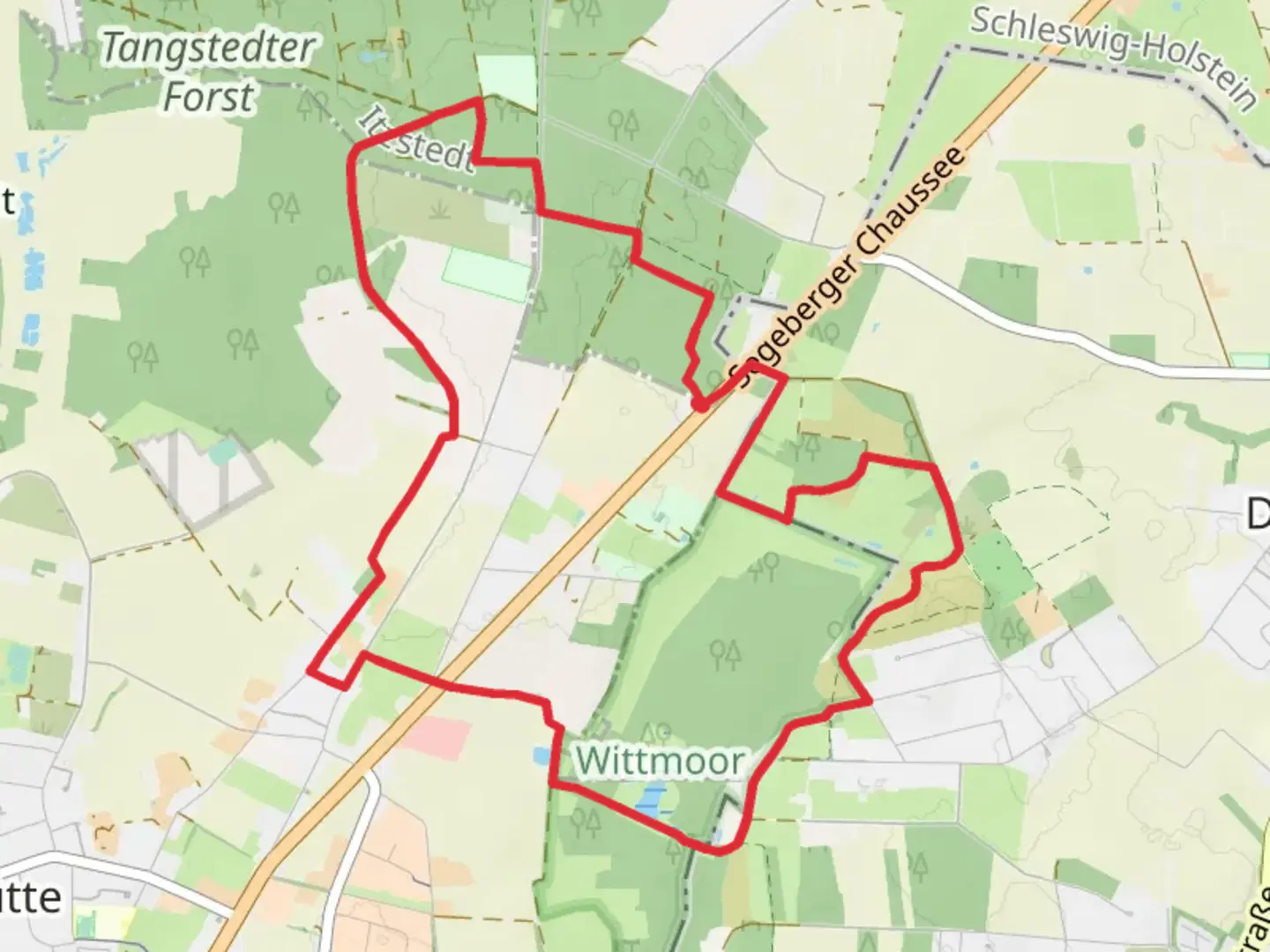 An image depicting the trail Zwischen den Mooren Loop and its surrounding area.