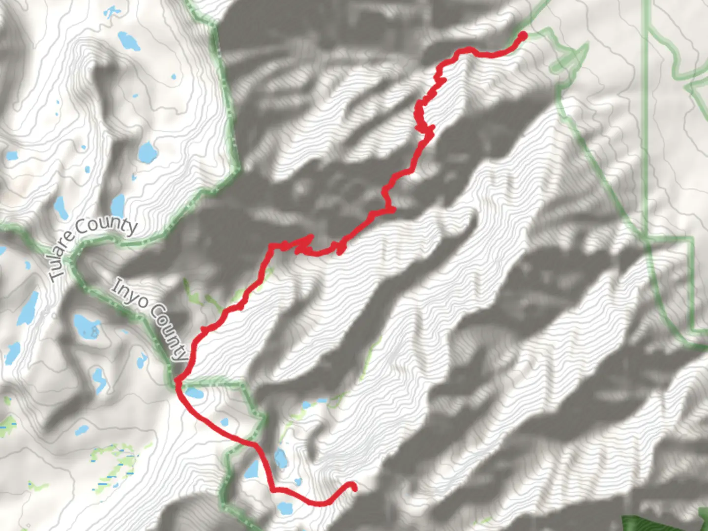 An image depicting the trail Mount Williamson via Shepherd Pass Trail and its surrounding area.