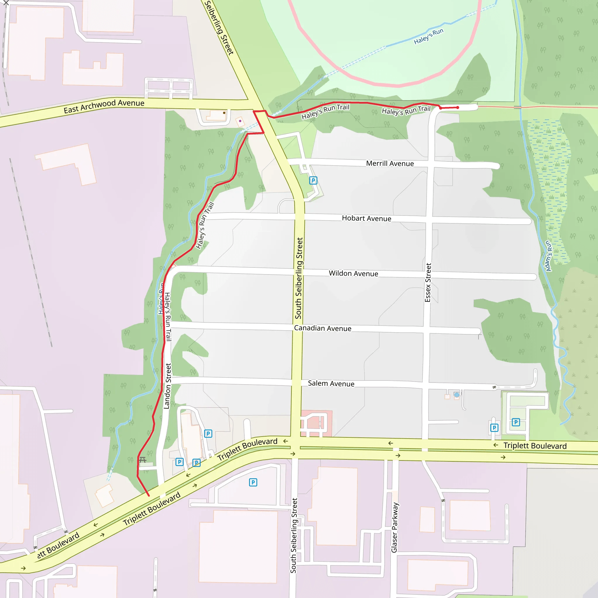 Haley's Run Trail mobile static map