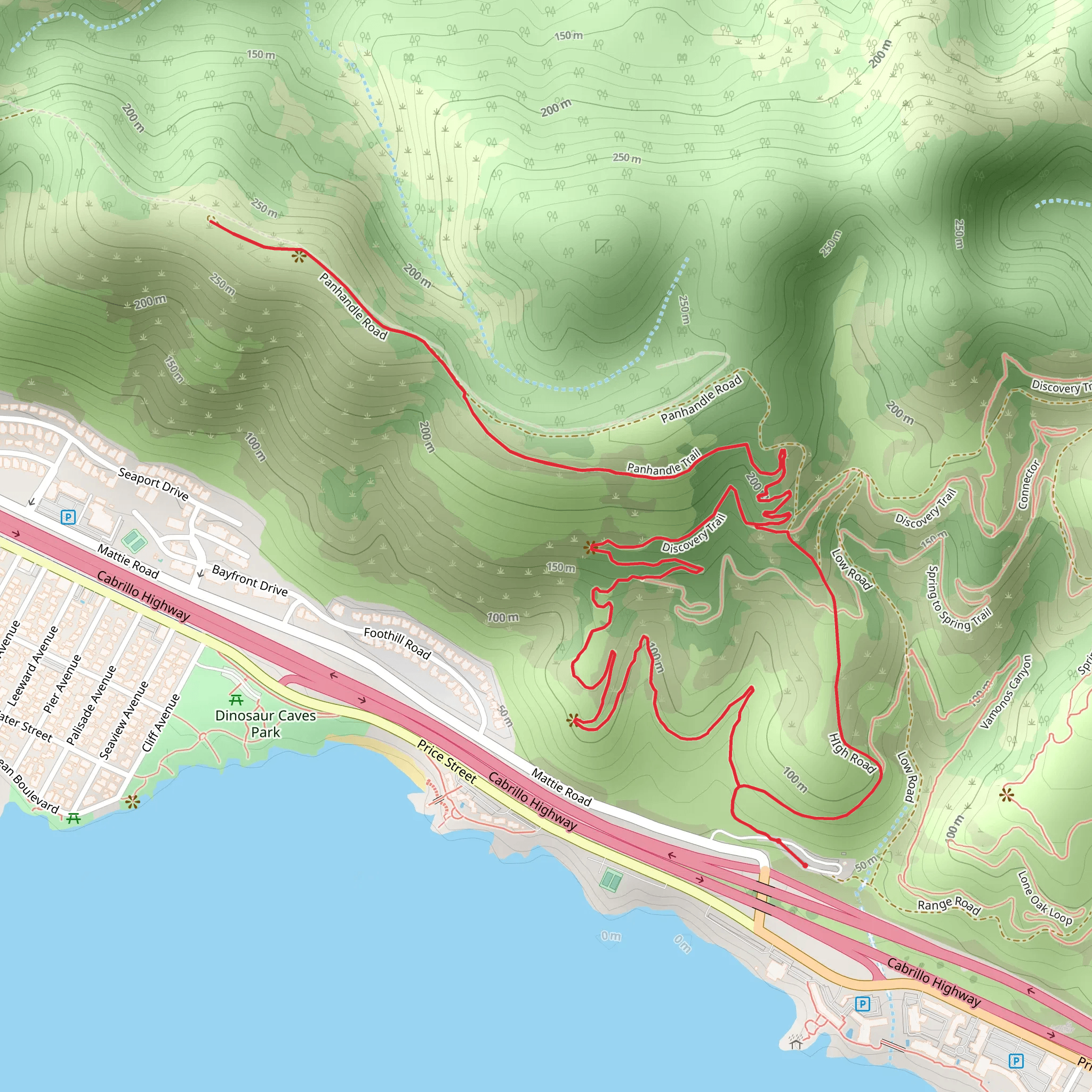 HIgh Road, Panhandle and Discovery Loop Trail mobile static map