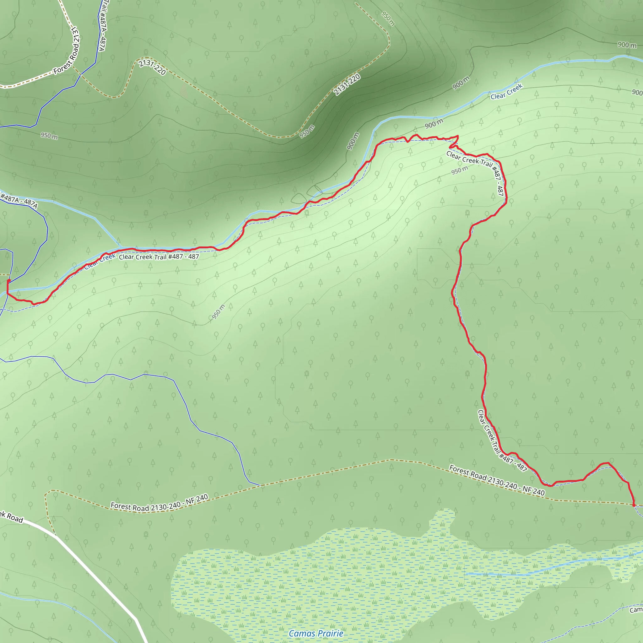Clear Creek Trail mobile static map