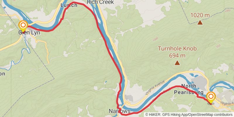 Great Eastern Trail (Incomplete) stage 105 Map