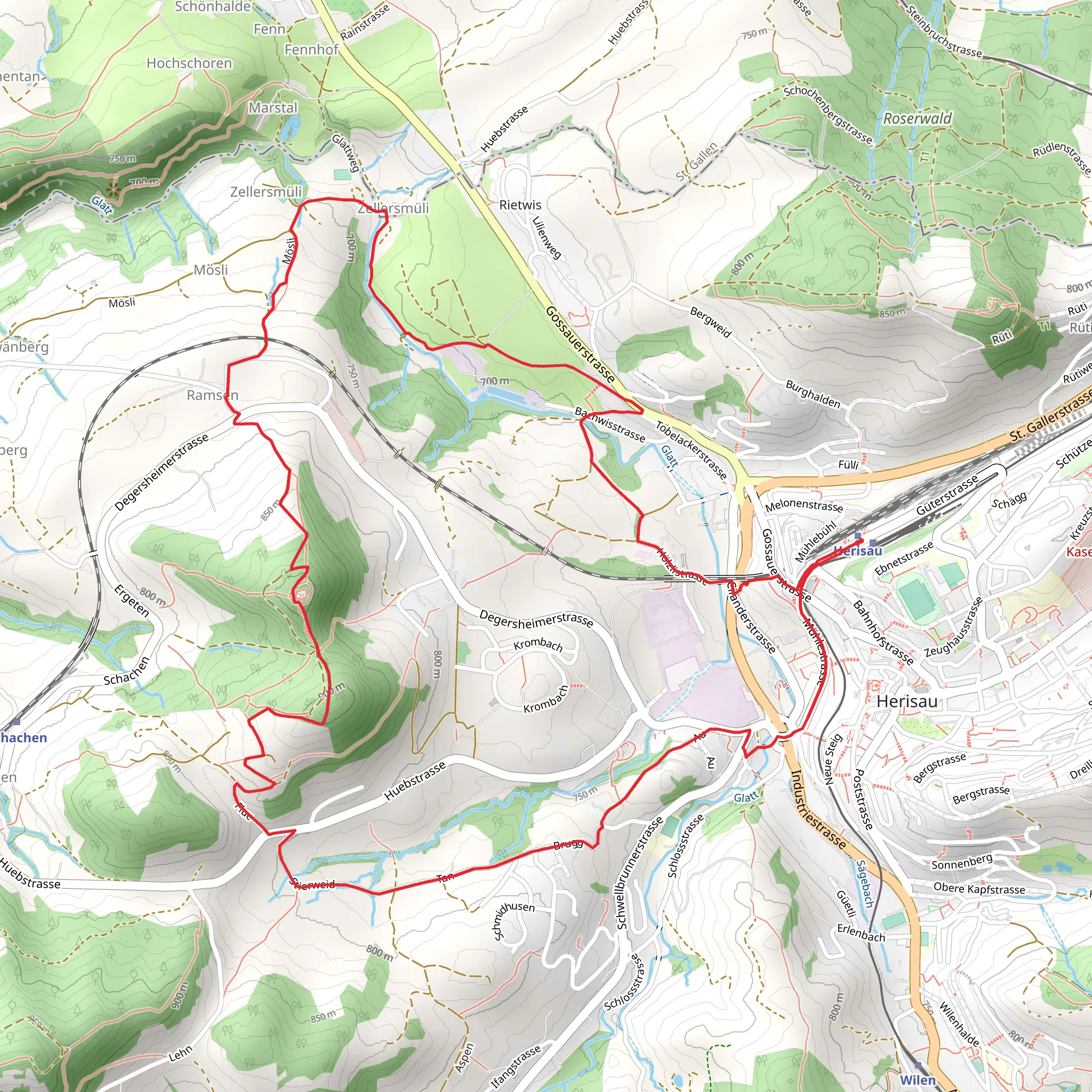 Up to the Ramsenstock Trail mobile static map