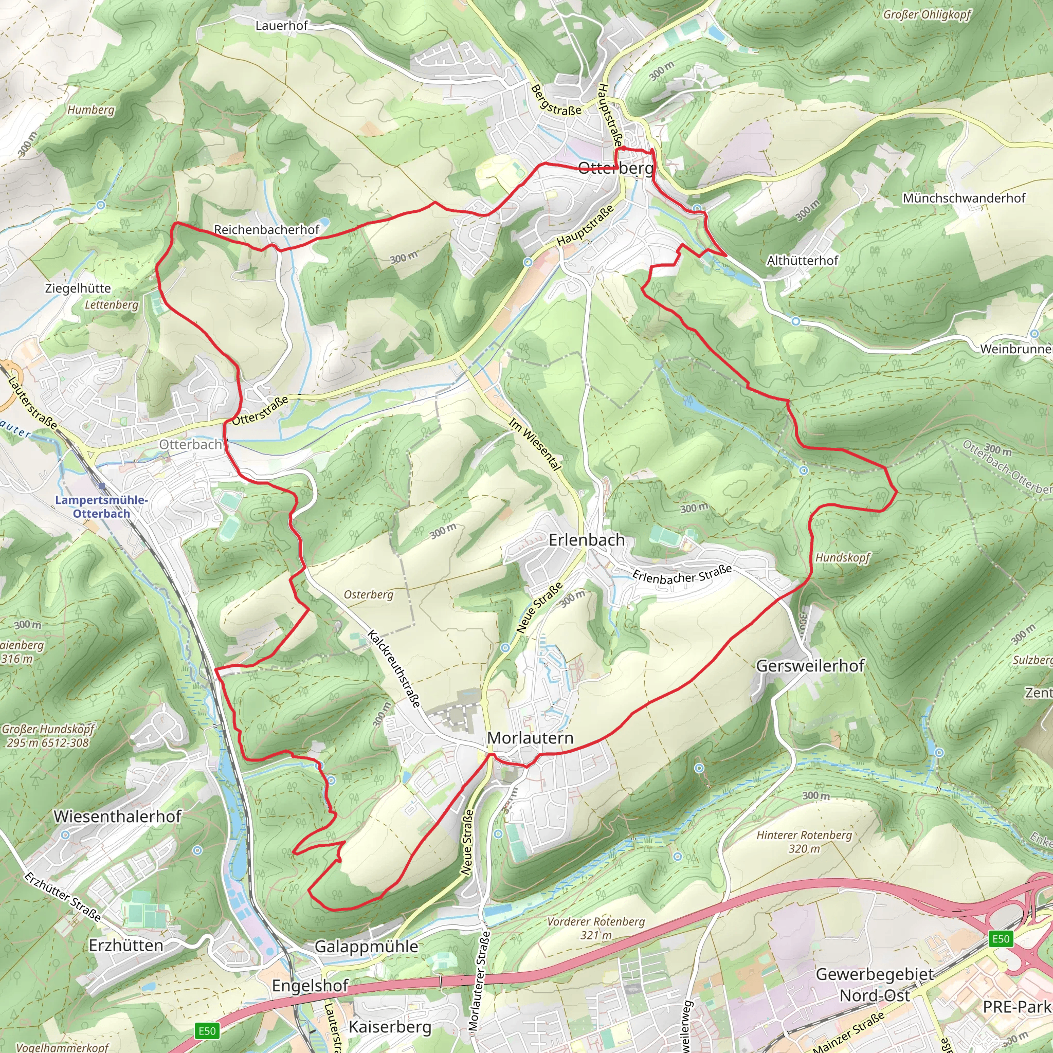 Otterberg and Morlautern Loop mobile static map