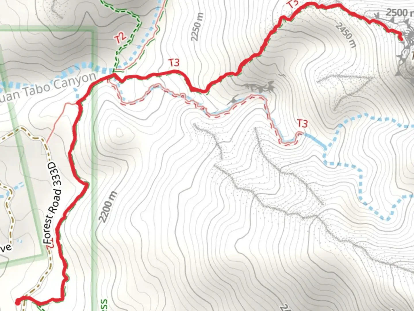 An image depicting the trail Piedra Lisa South and Movie Trail and its surrounding area.