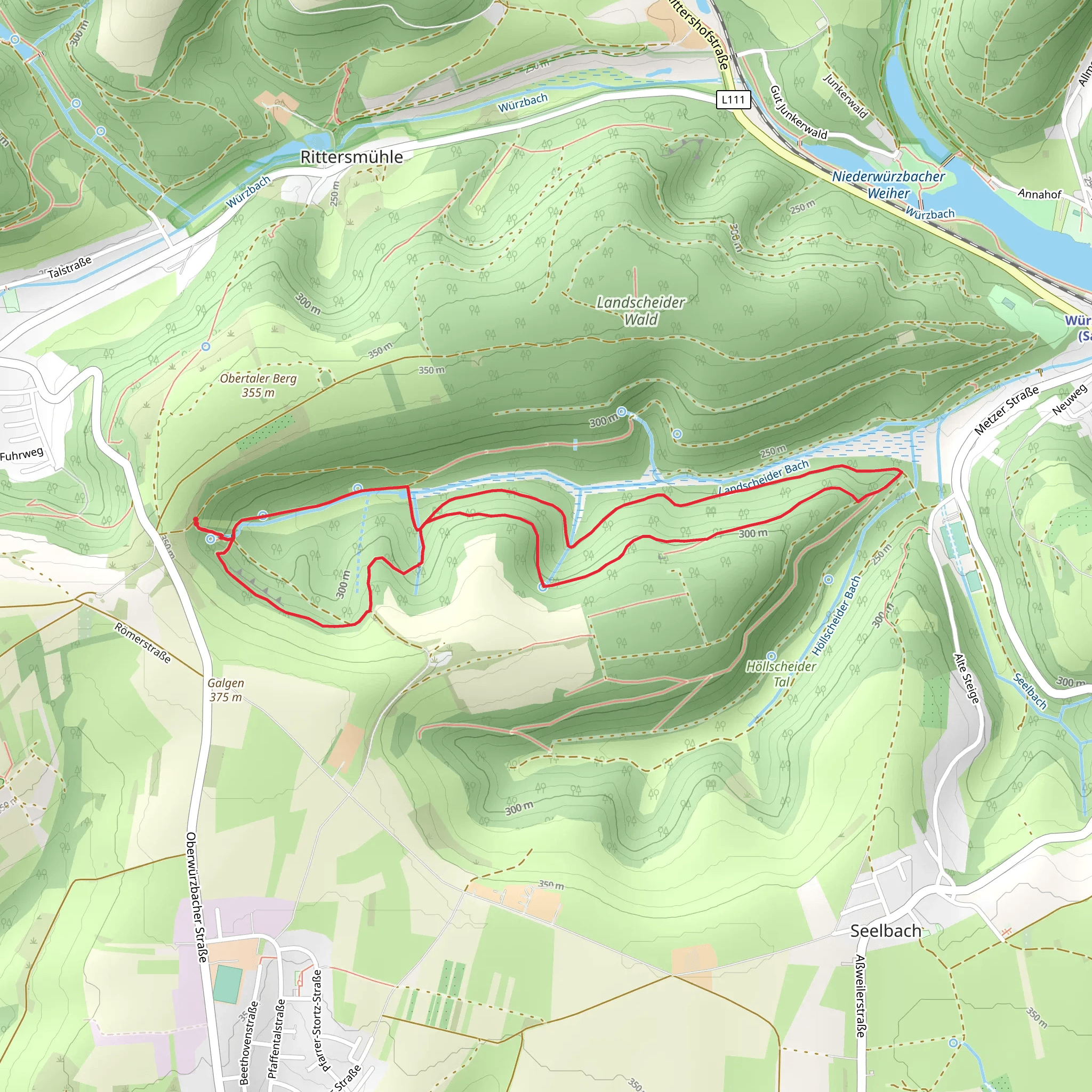 Naturlehpfad Obertal Loop mobile static map