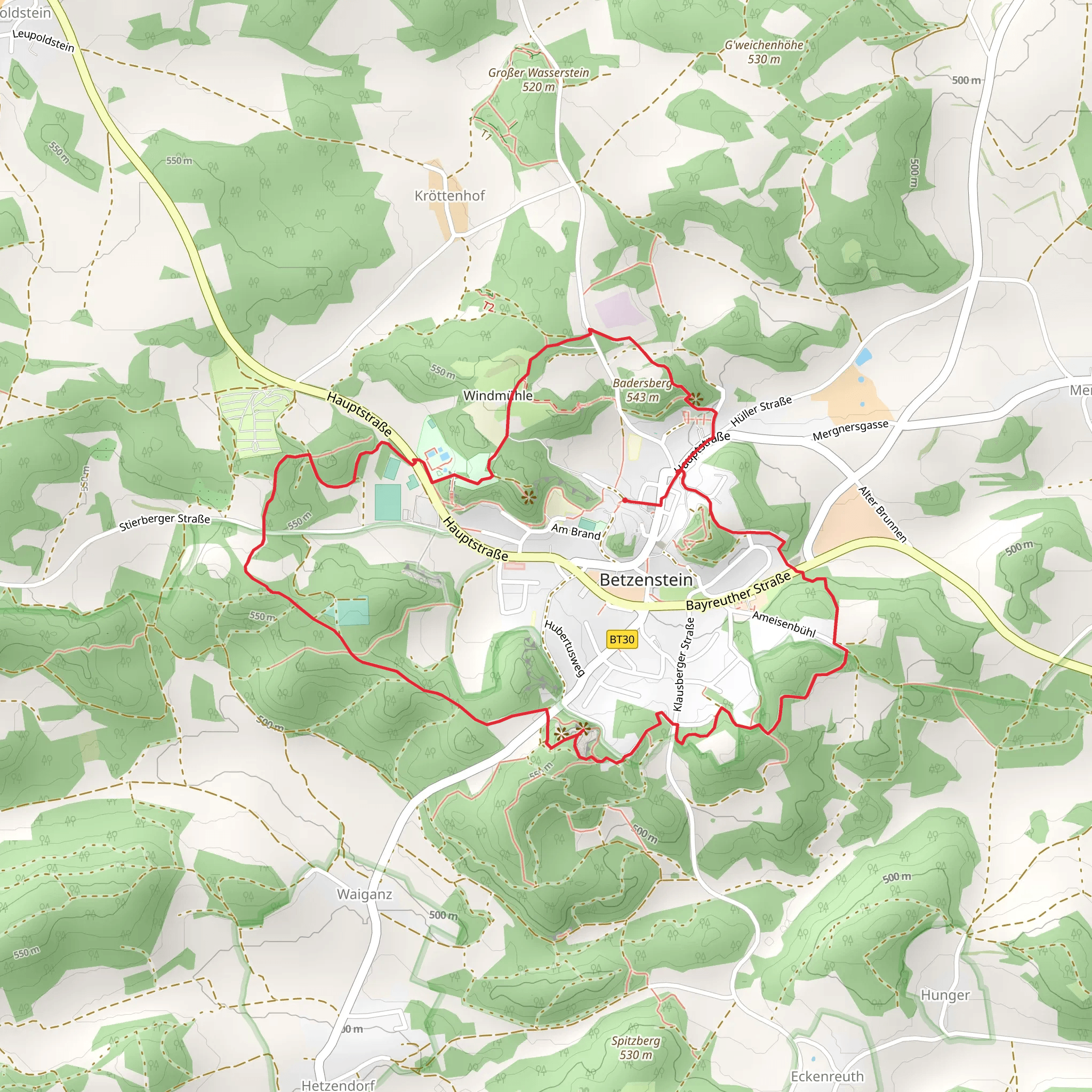 Dreistaffelfels Loop via Pfad der Liebe mobile static map
