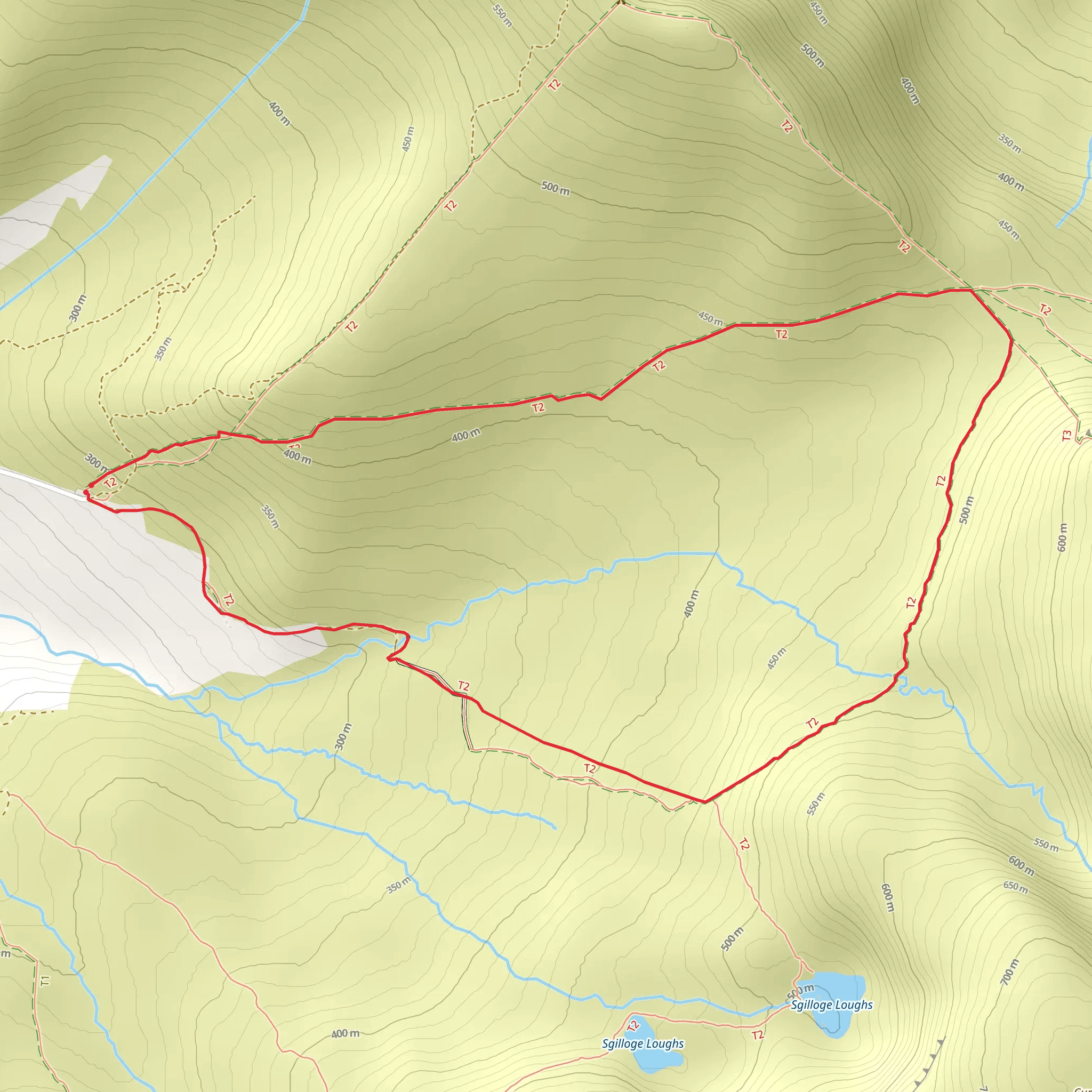 Nire Valley Trails - Coumlara Loop mobile static map