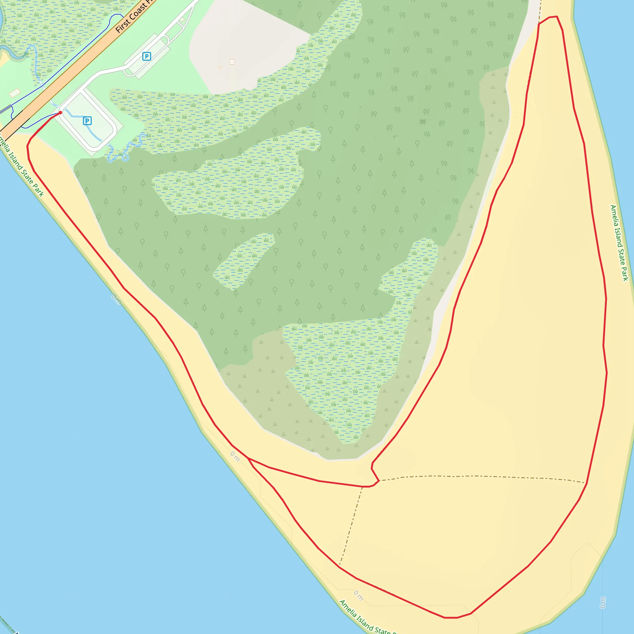 Amelia Island State Park Loop mobile static map